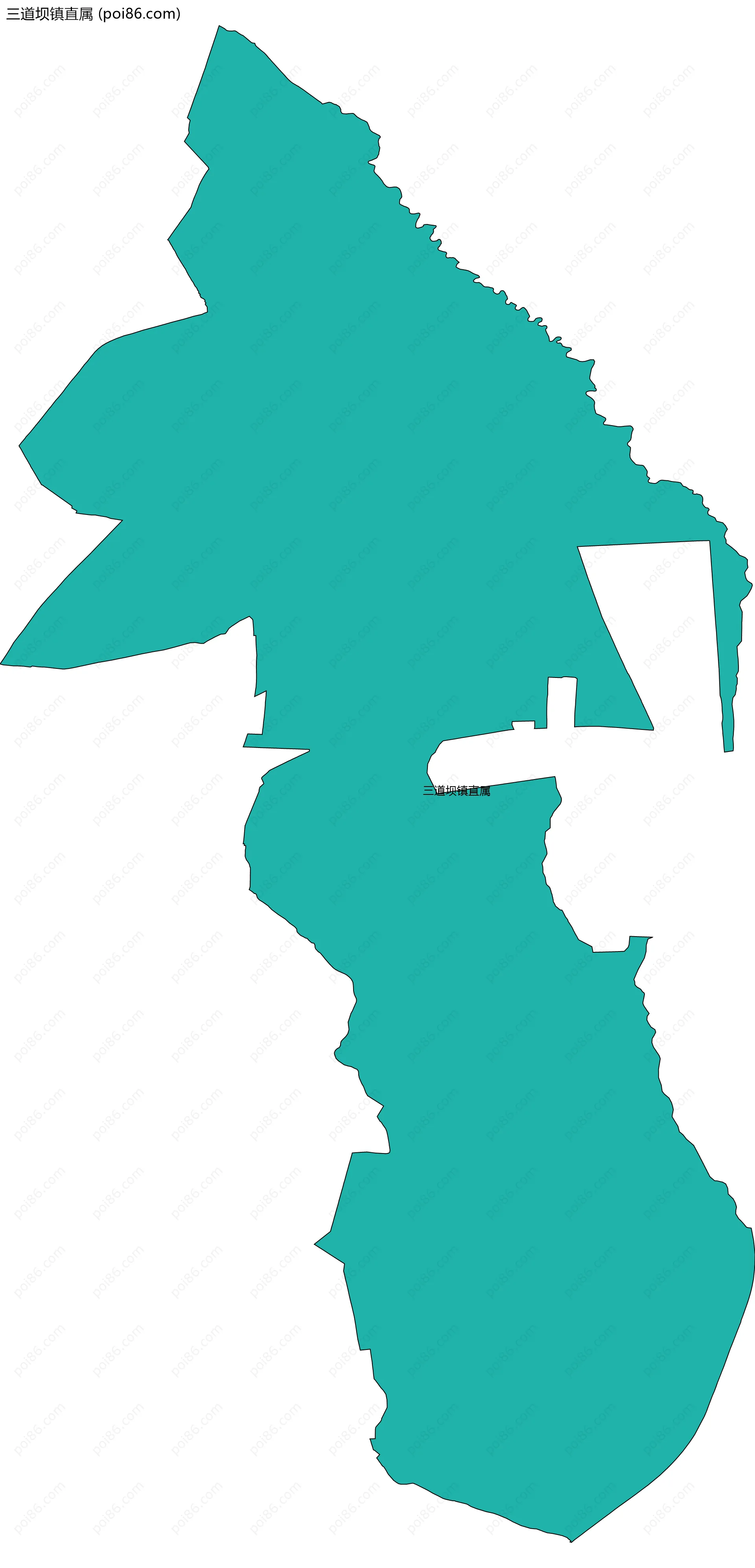 三道坝镇直属边界地图