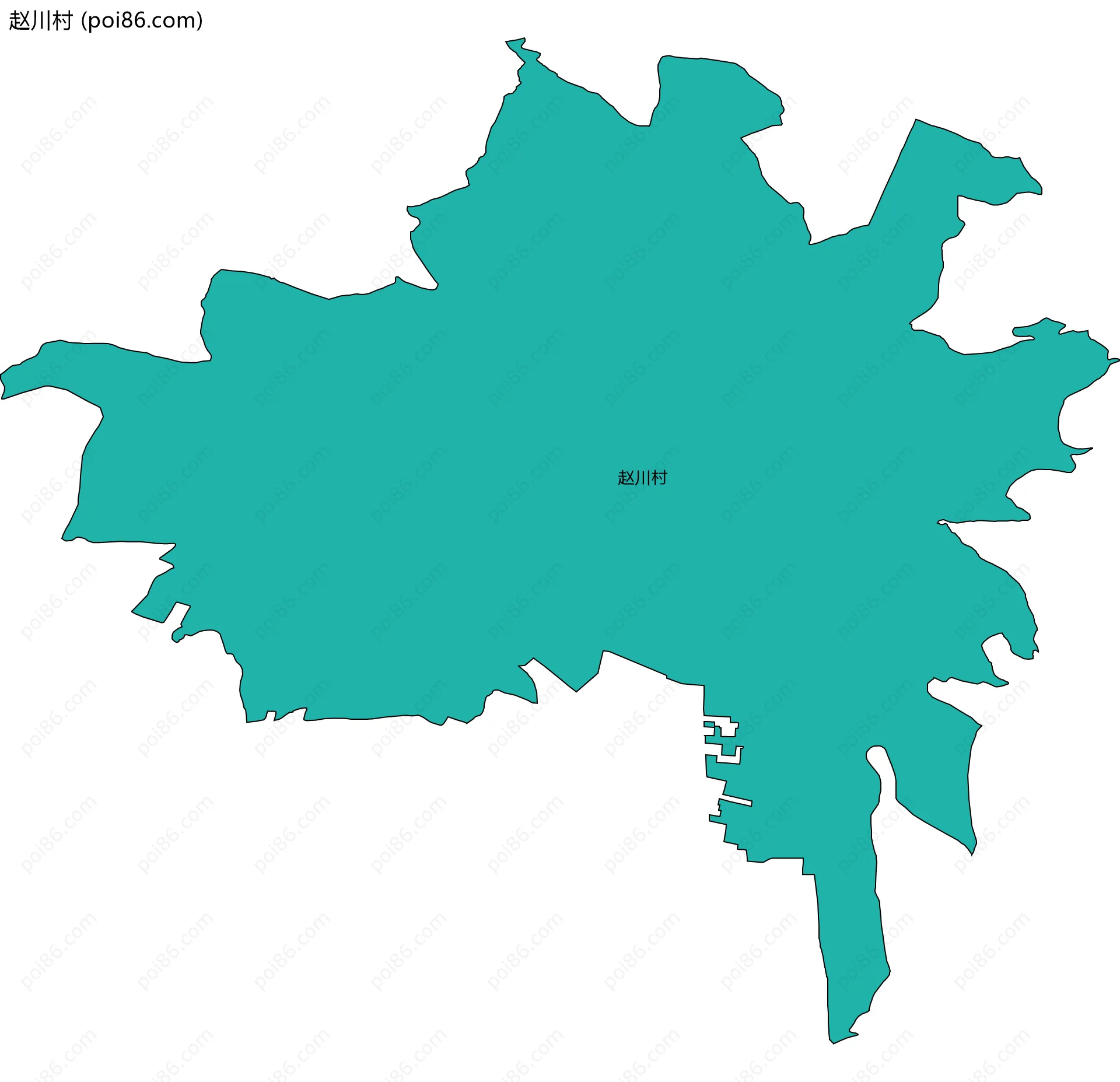 赵川村边界地图