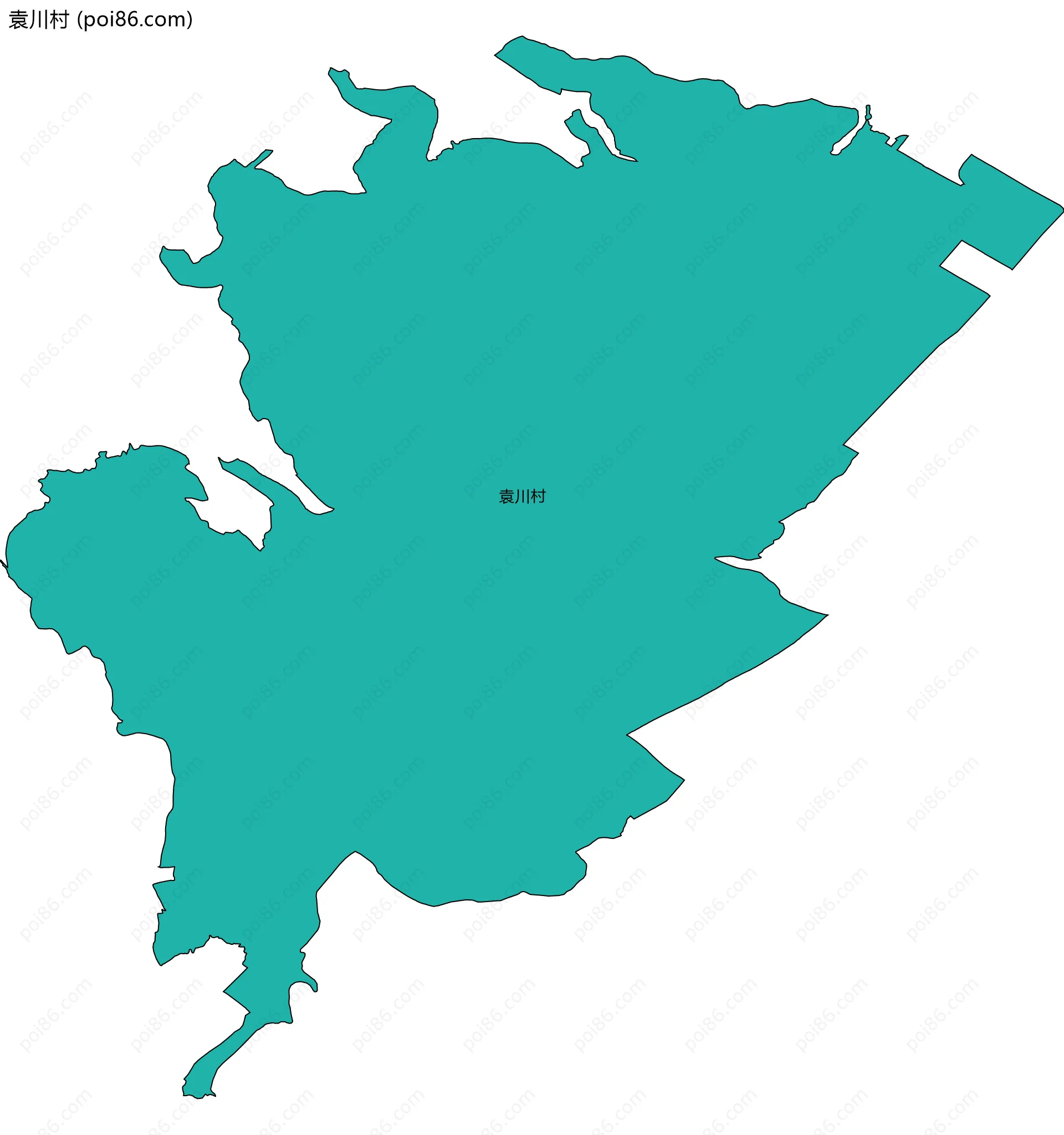 袁川村边界地图