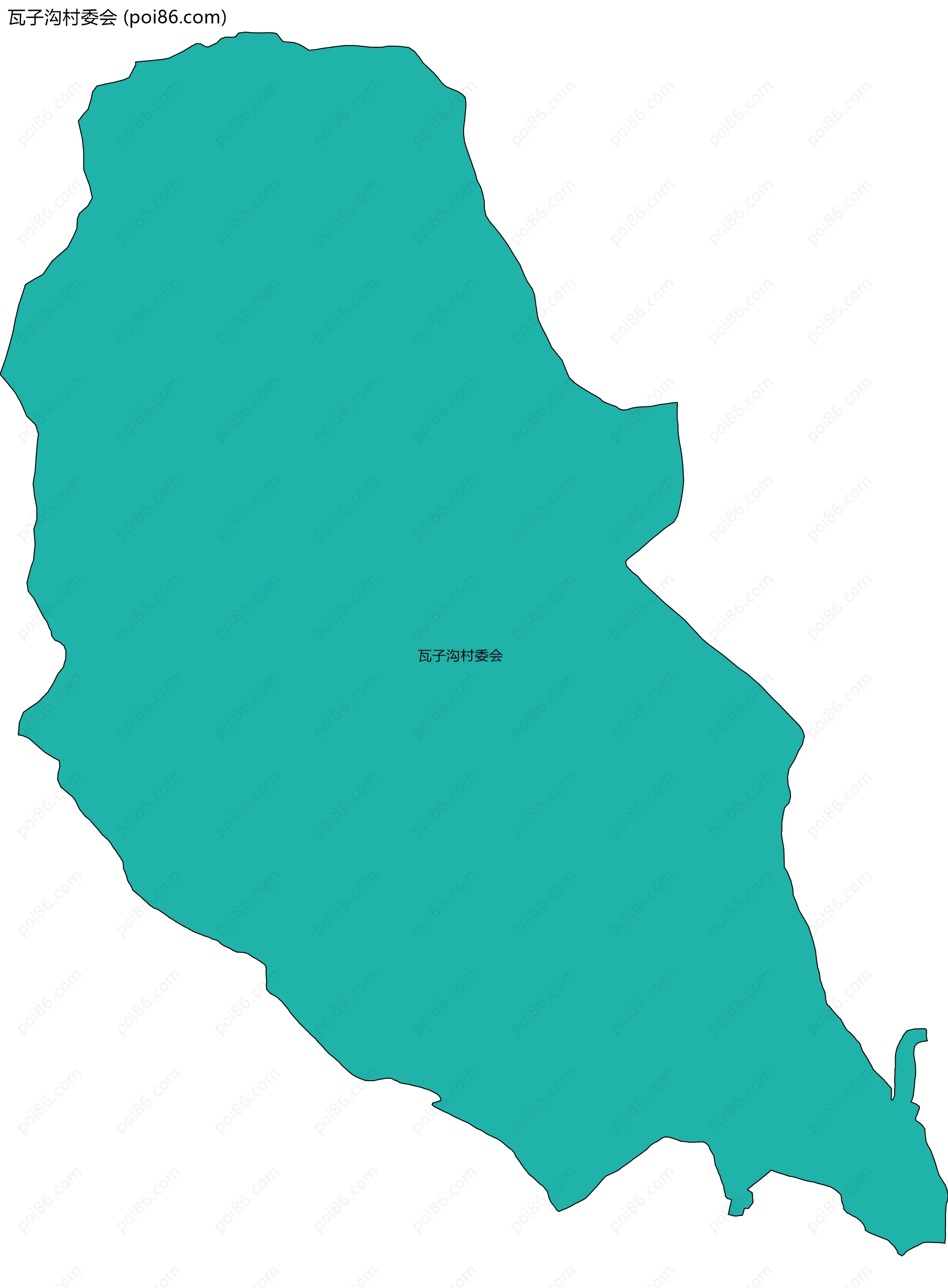 瓦子沟村委会边界地图