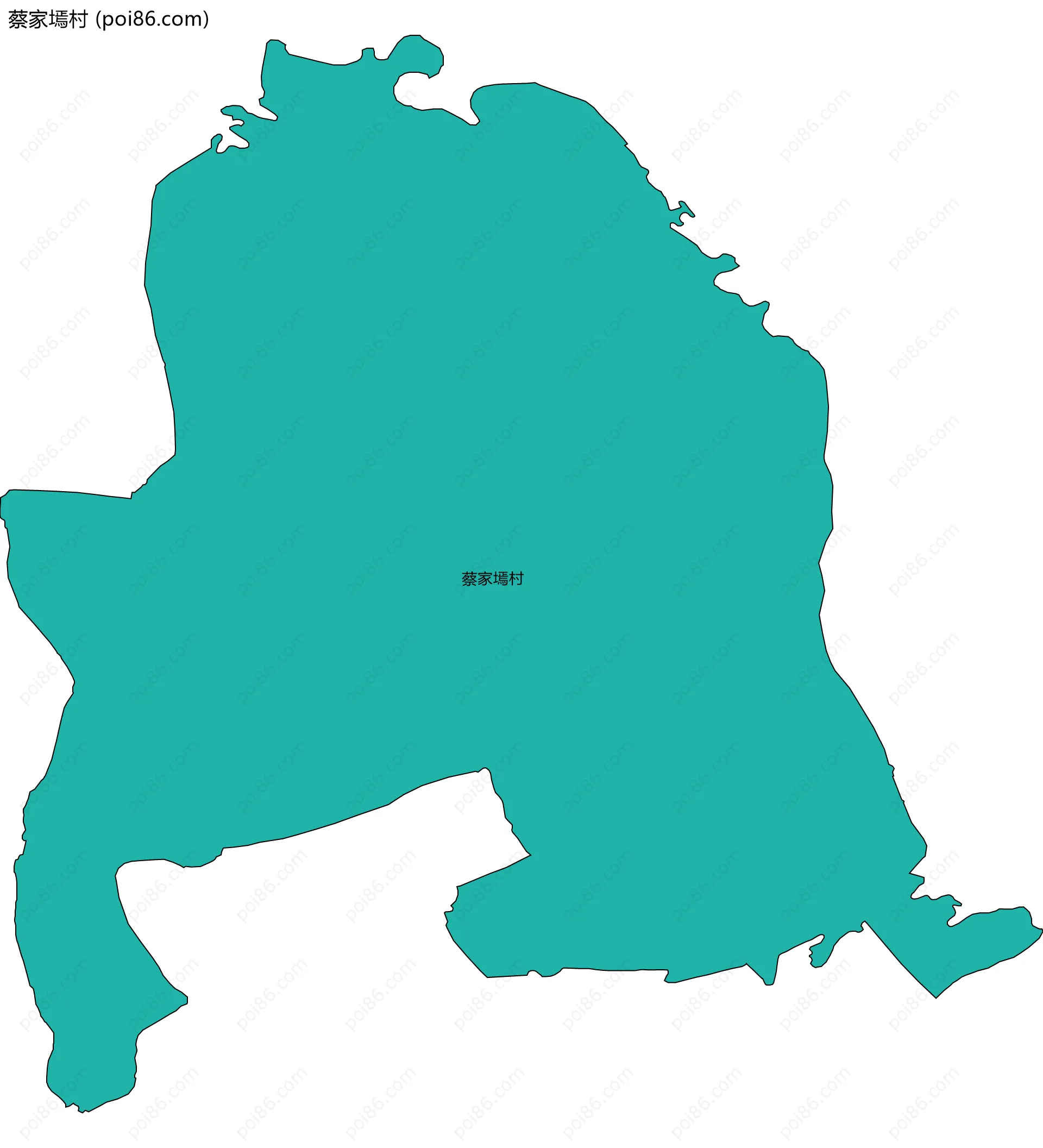 蔡家墕村边界地图