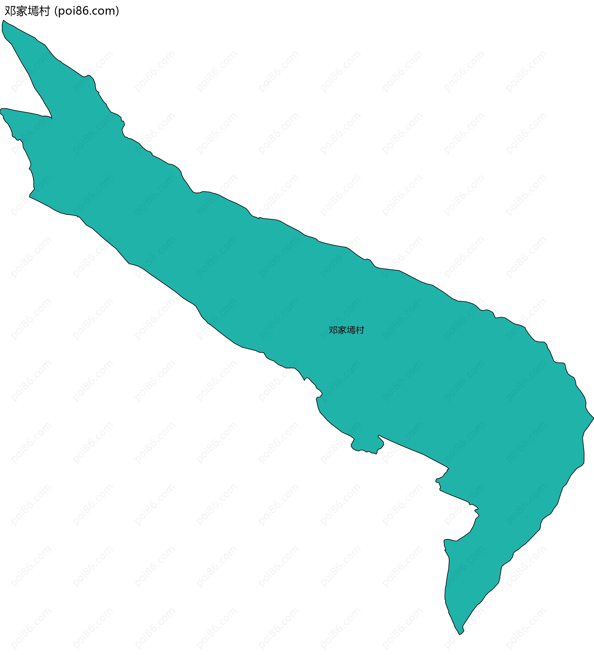 邓家墕村边界地图