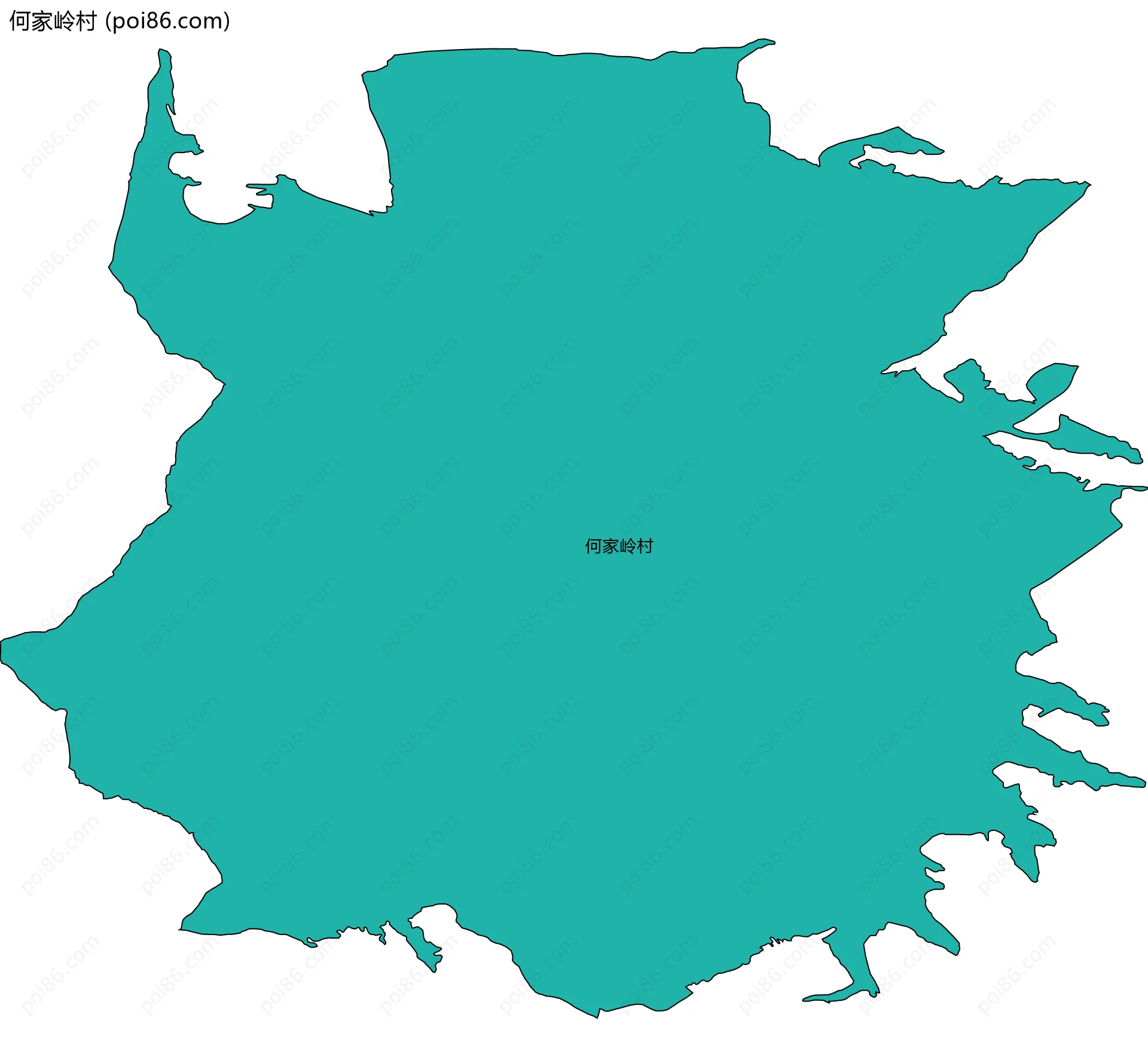 何家岭村边界地图