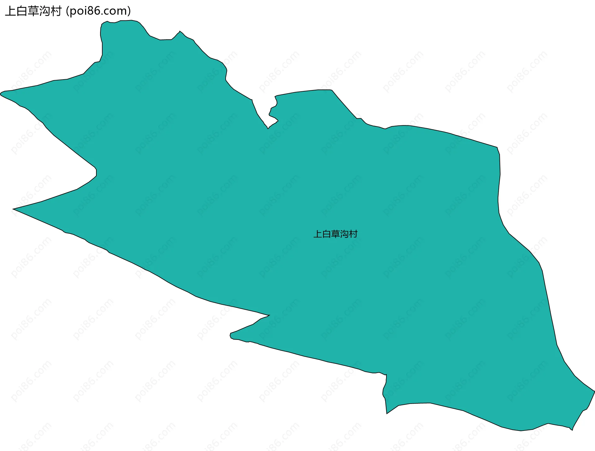 上白草沟村边界地图