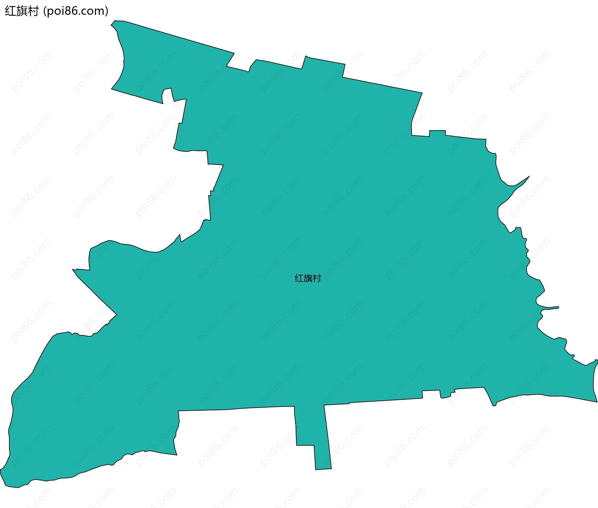 红旗村边界地图