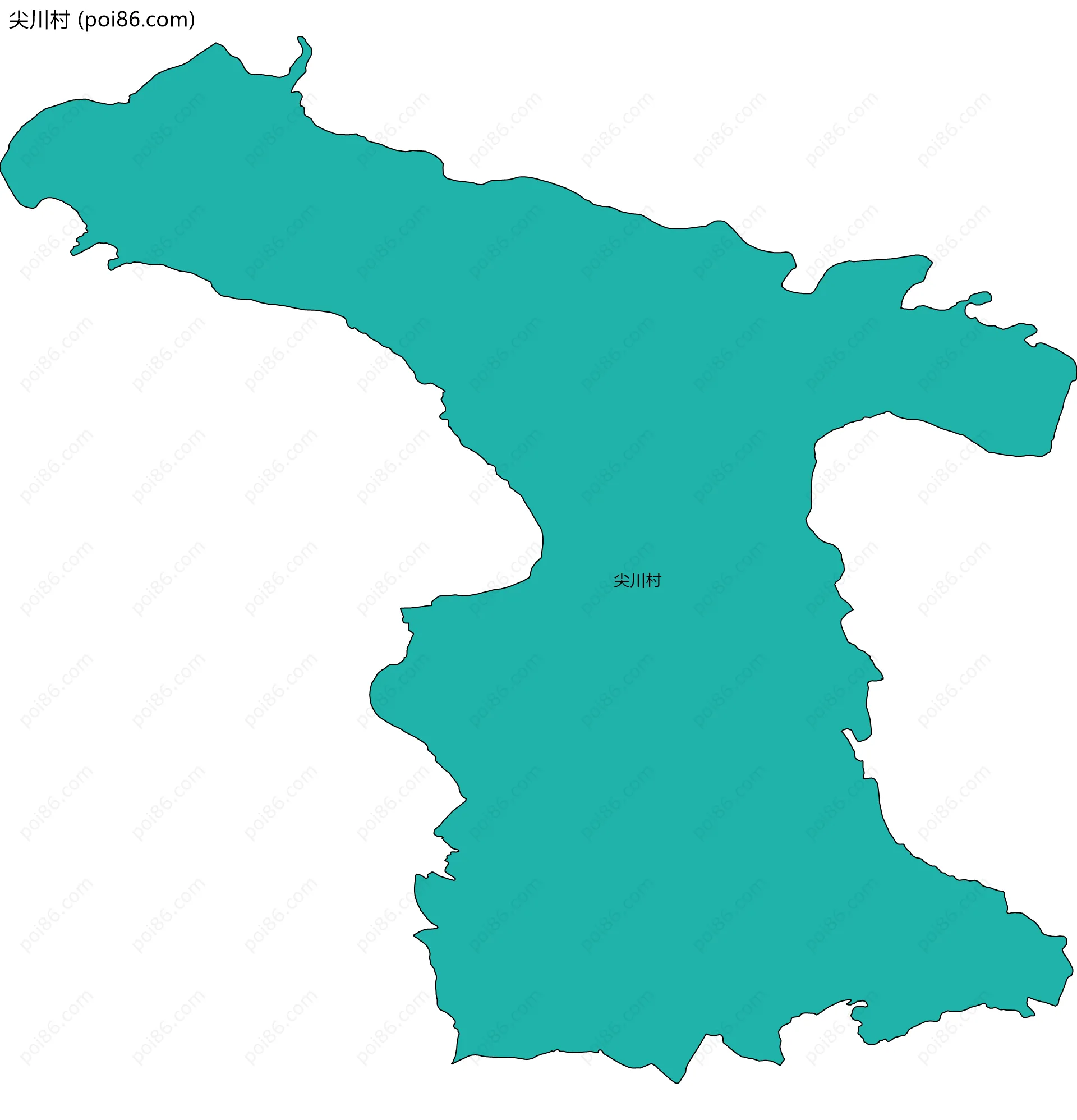 尖川村边界地图