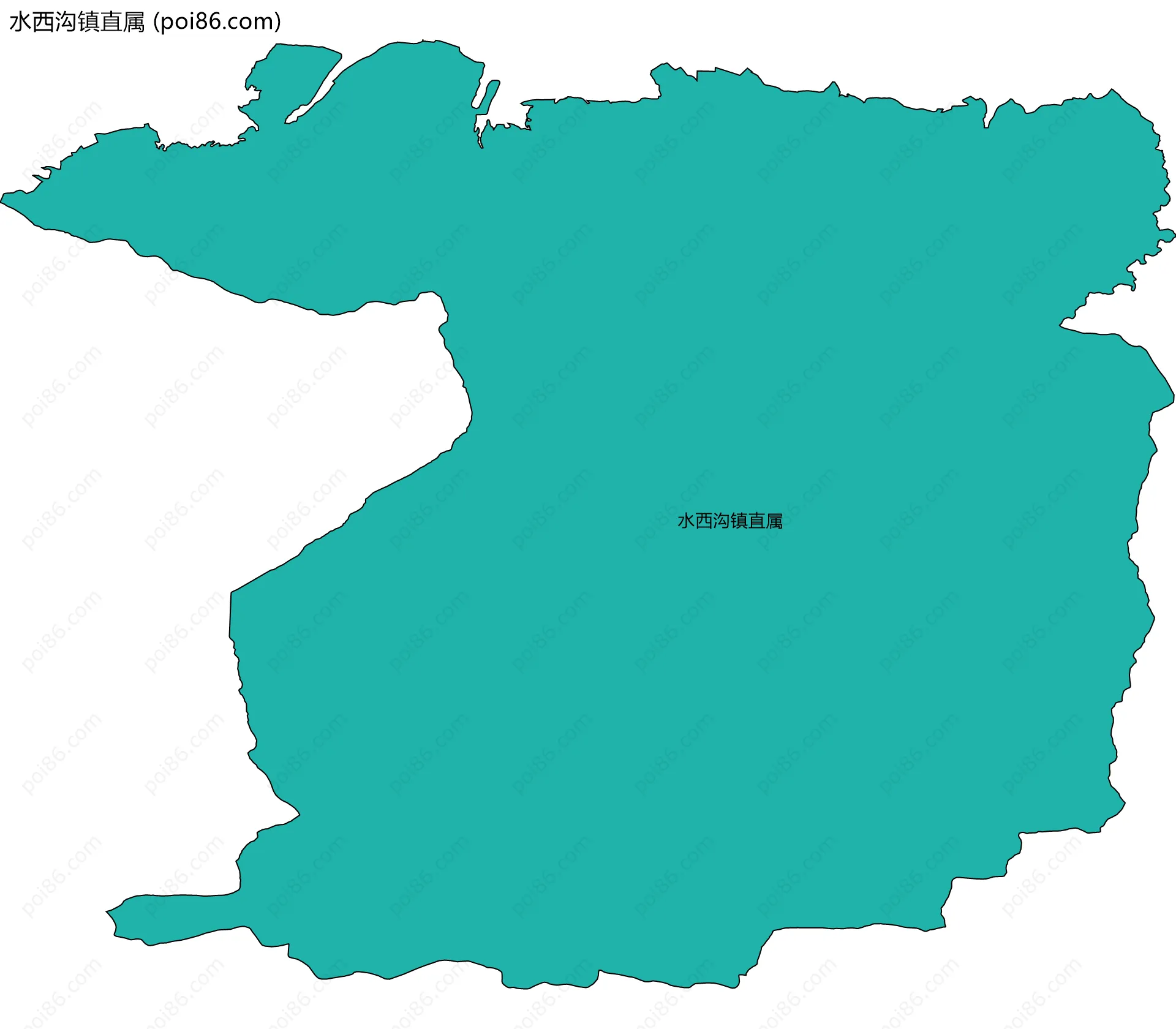 水西沟镇直属边界地图