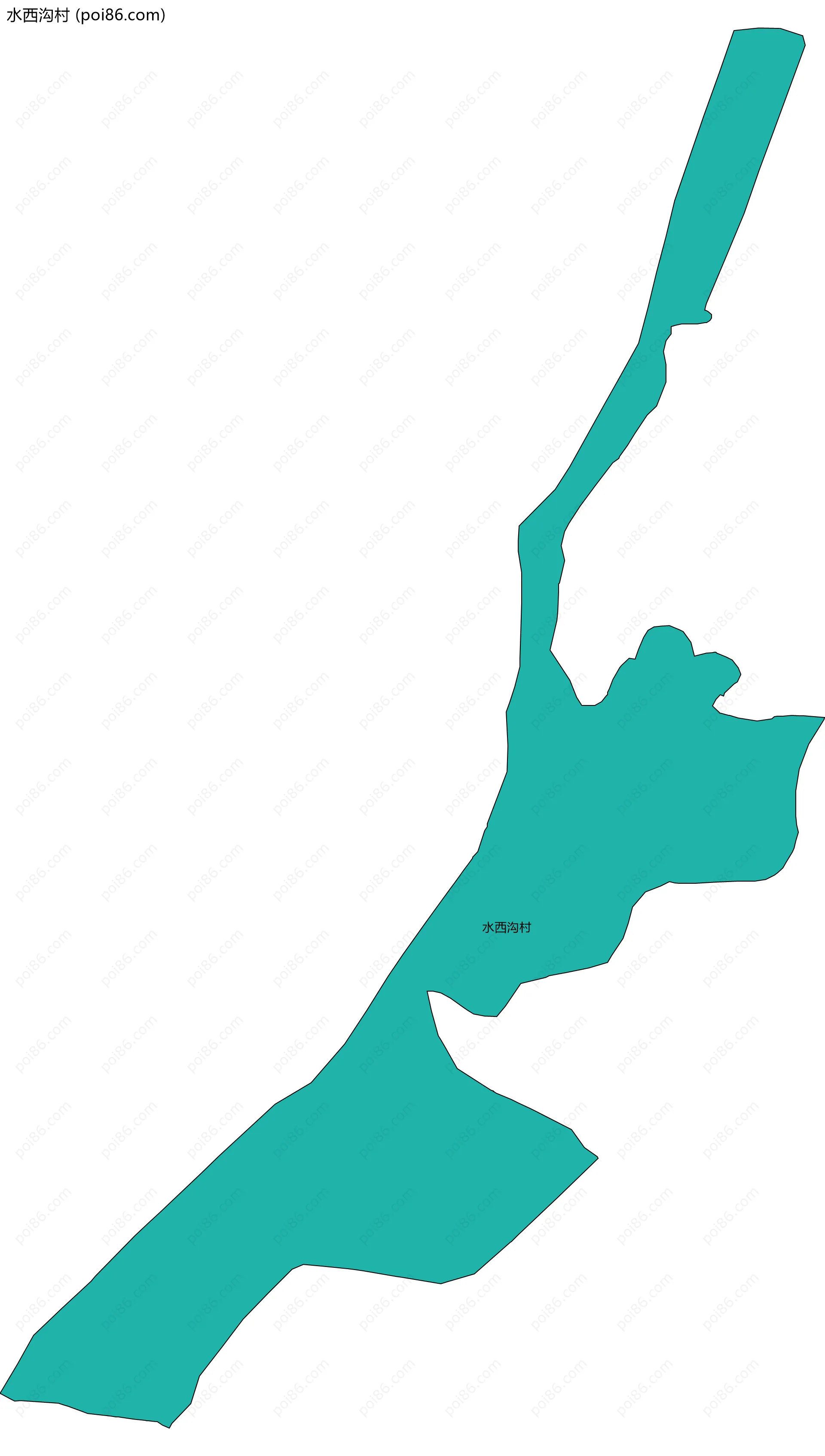 水西沟村边界地图