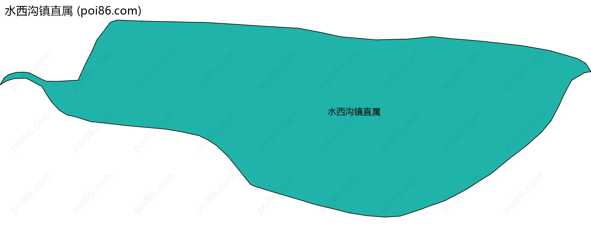 水西沟镇直属边界地图