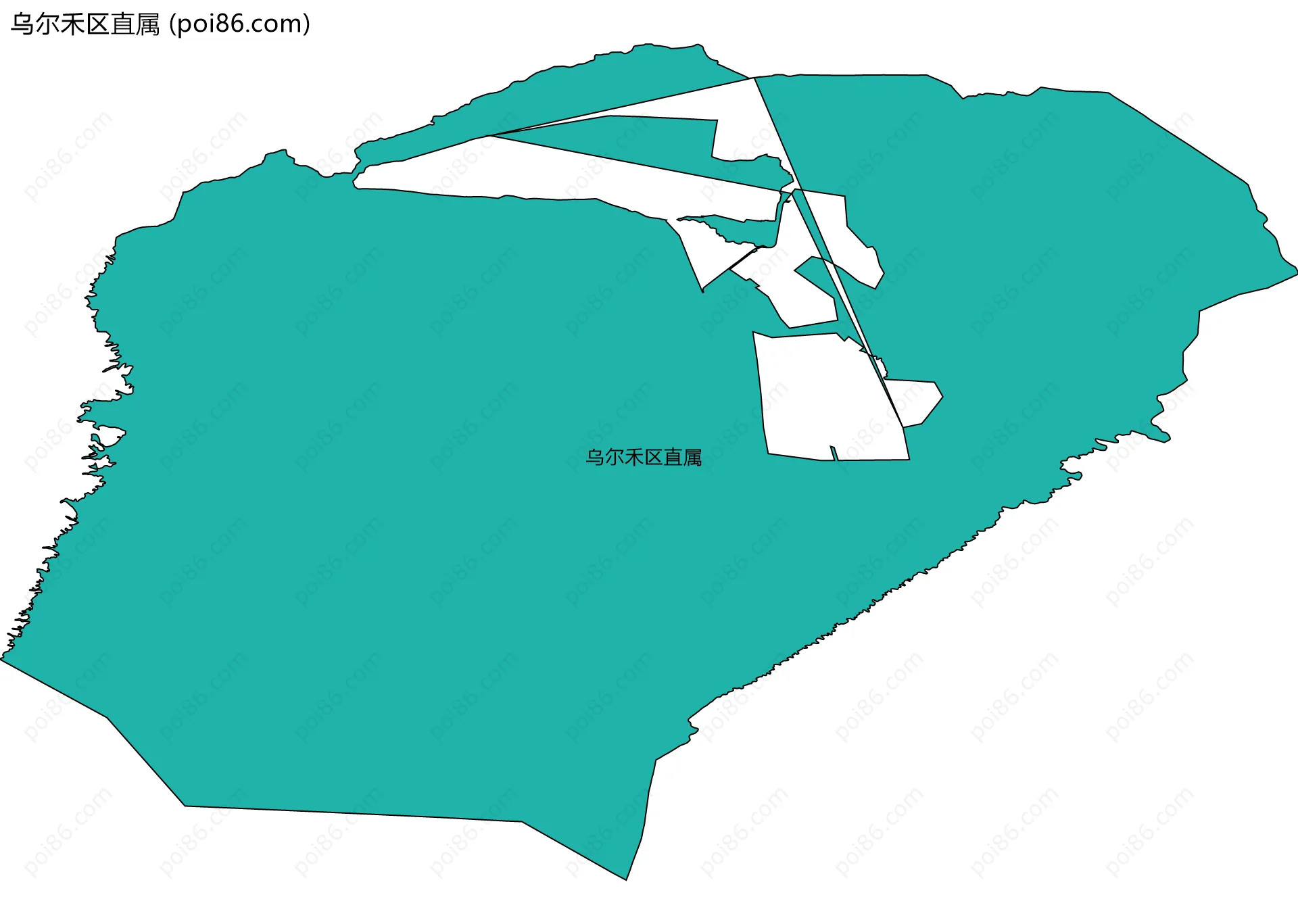 乌尔禾区直属边界地图