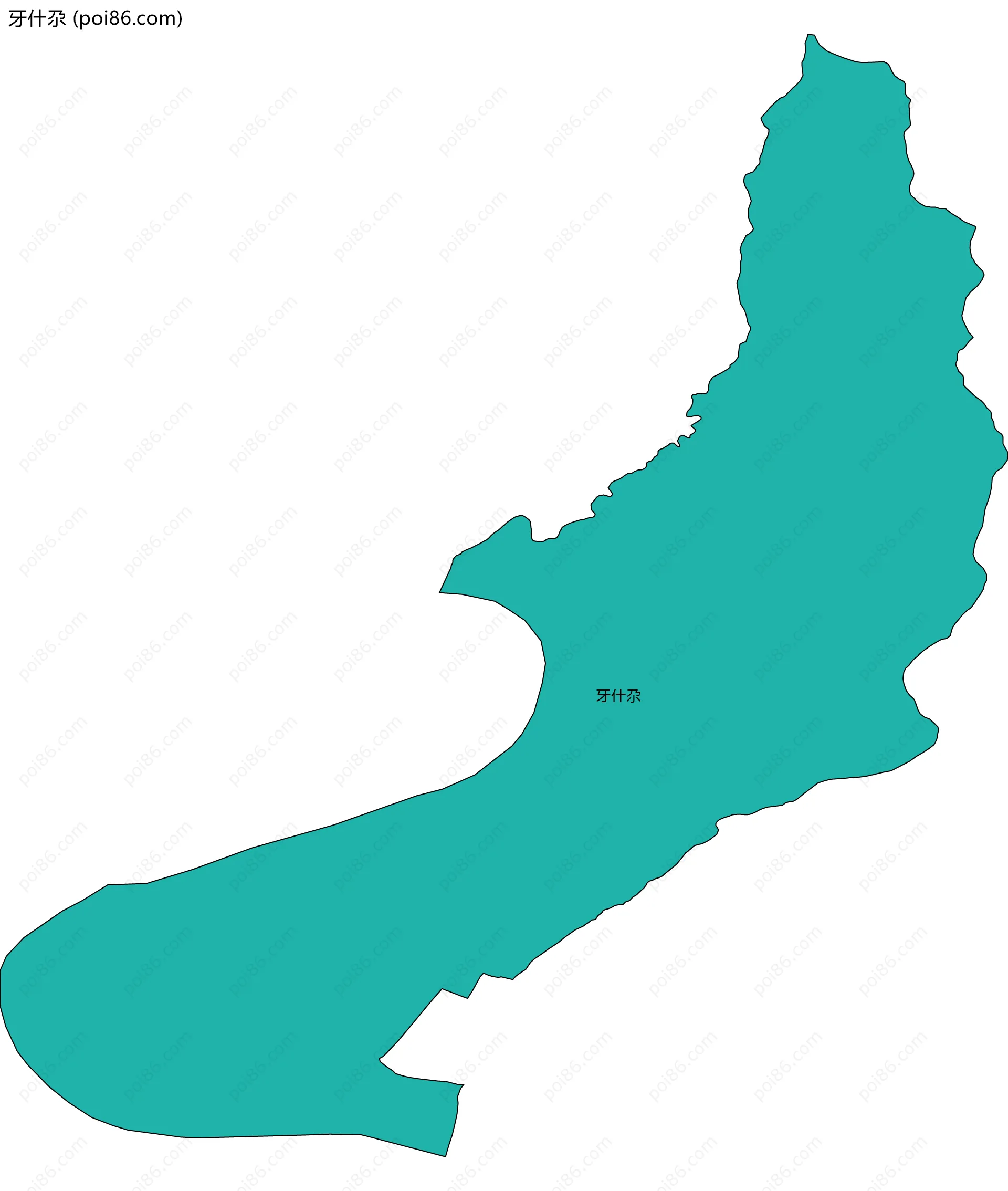 牙什尕边界地图