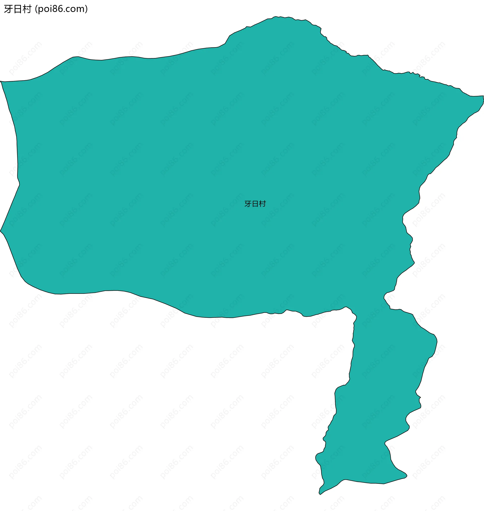 牙日村边界地图
