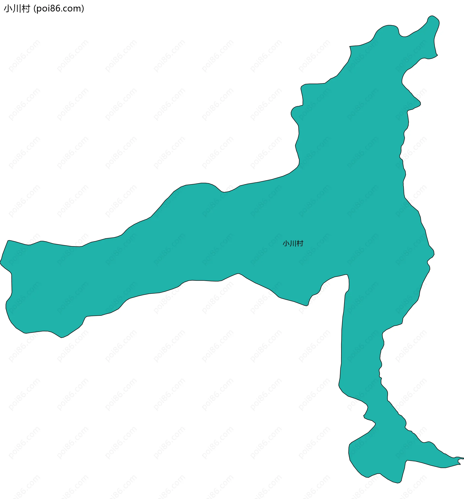 小川村边界地图