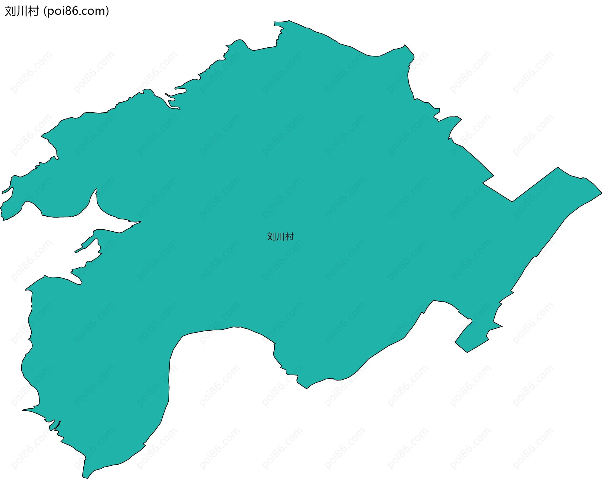 刘川村边界地图