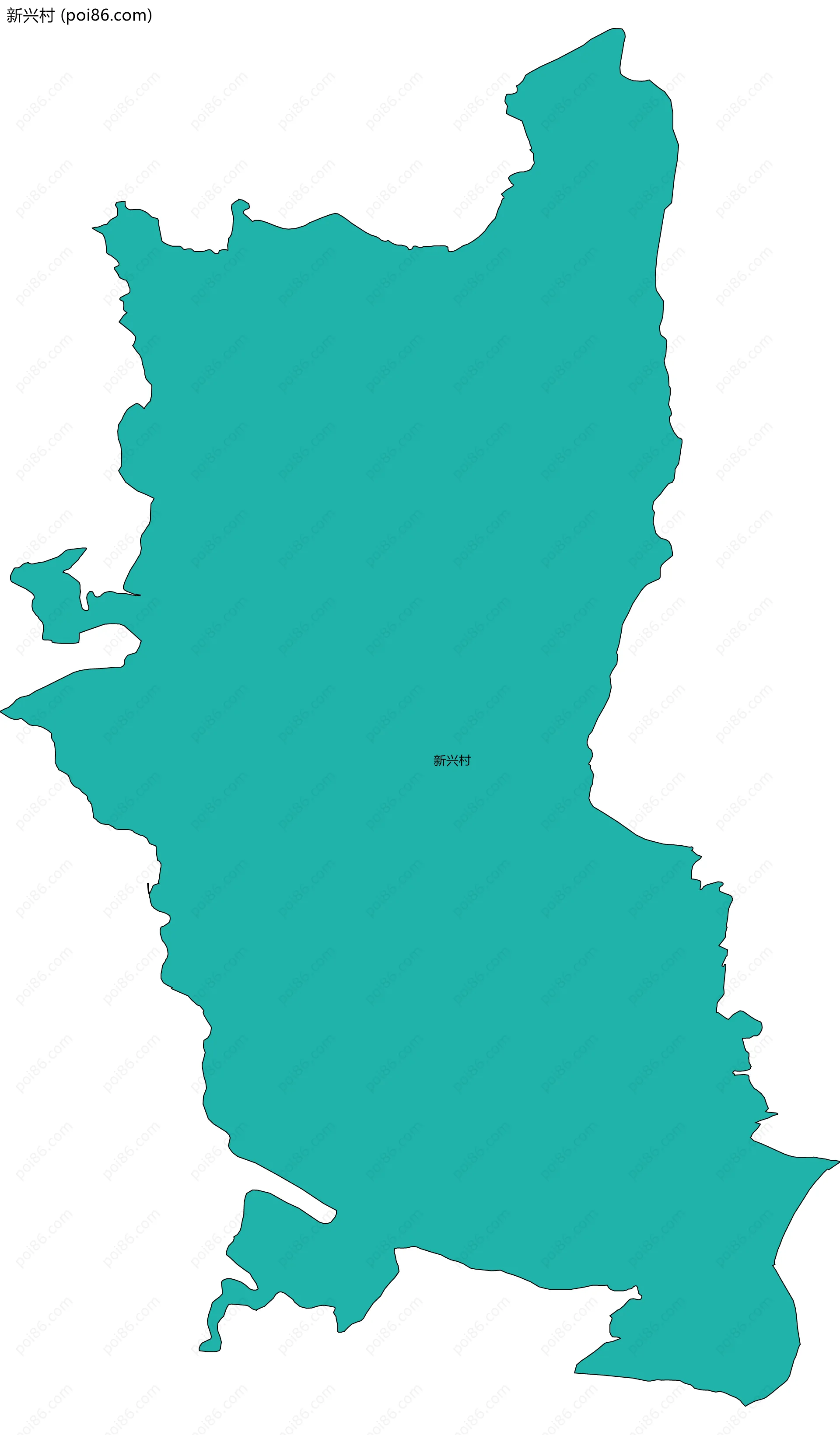 新兴村边界地图