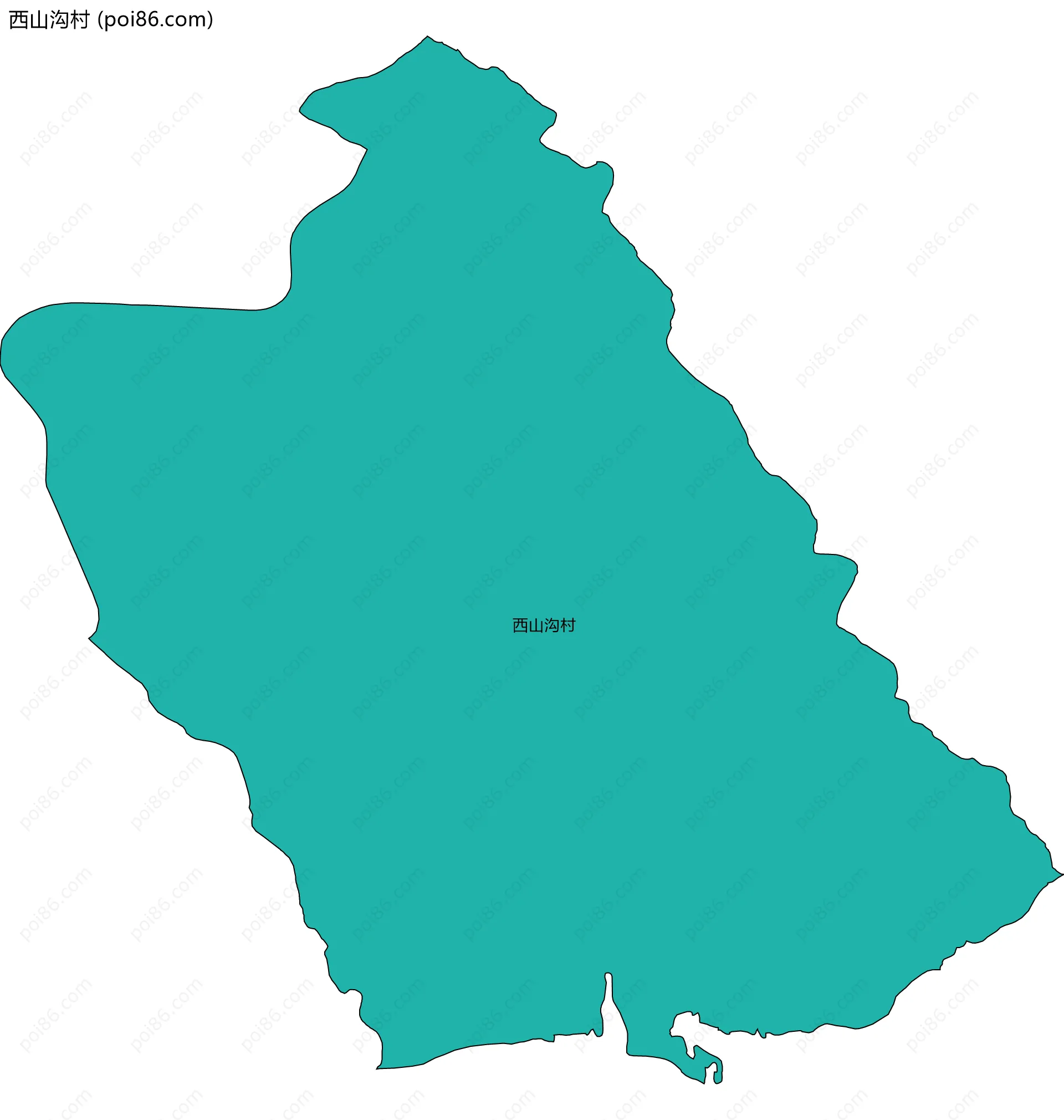 西山沟村边界地图