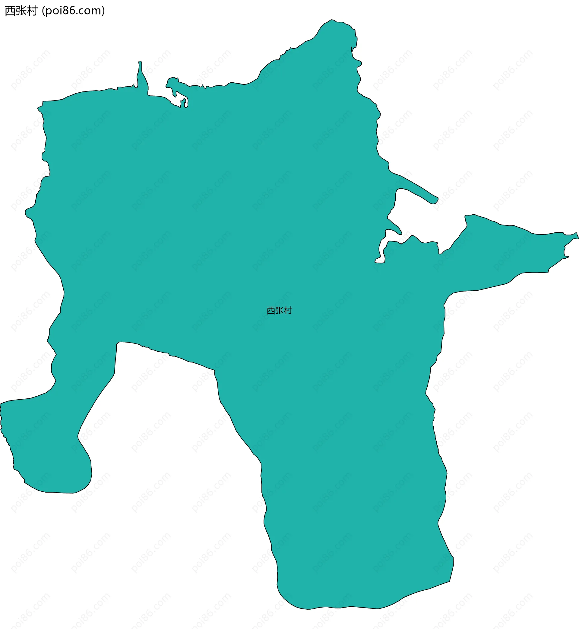 西张村边界地图