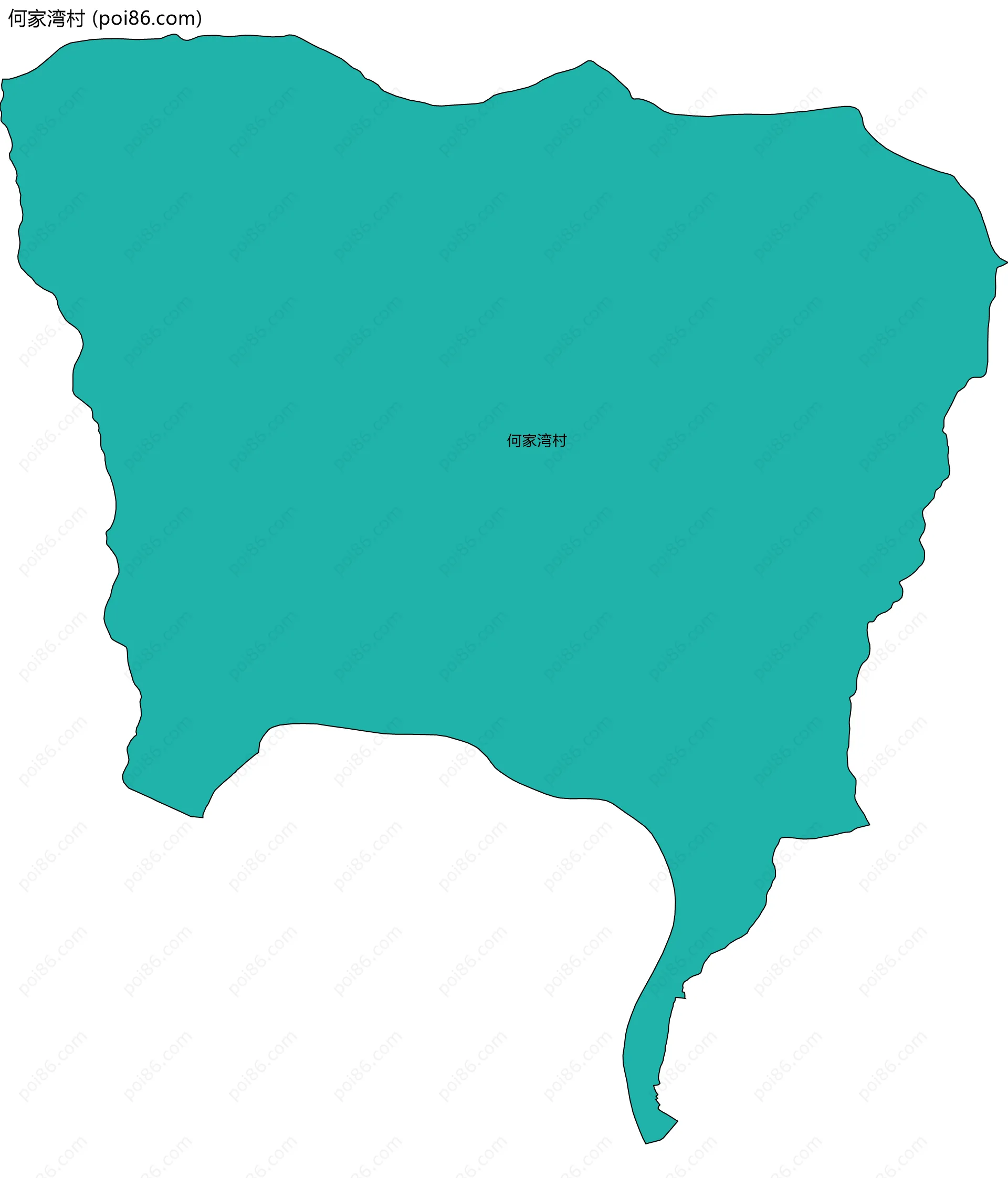 何家湾村边界地图