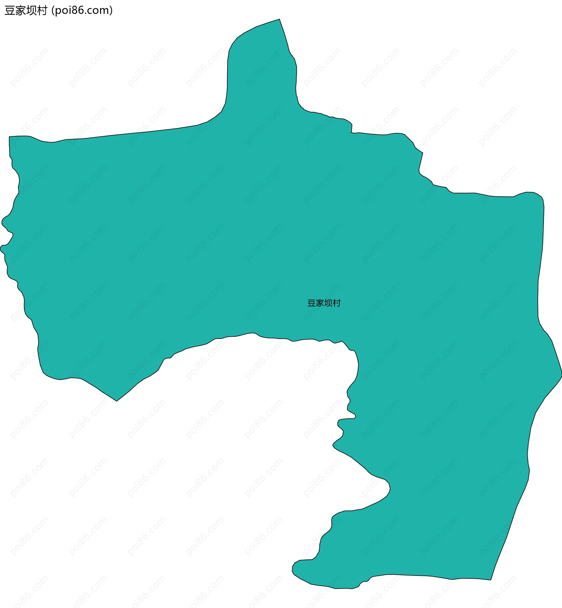 豆家坝村边界地图