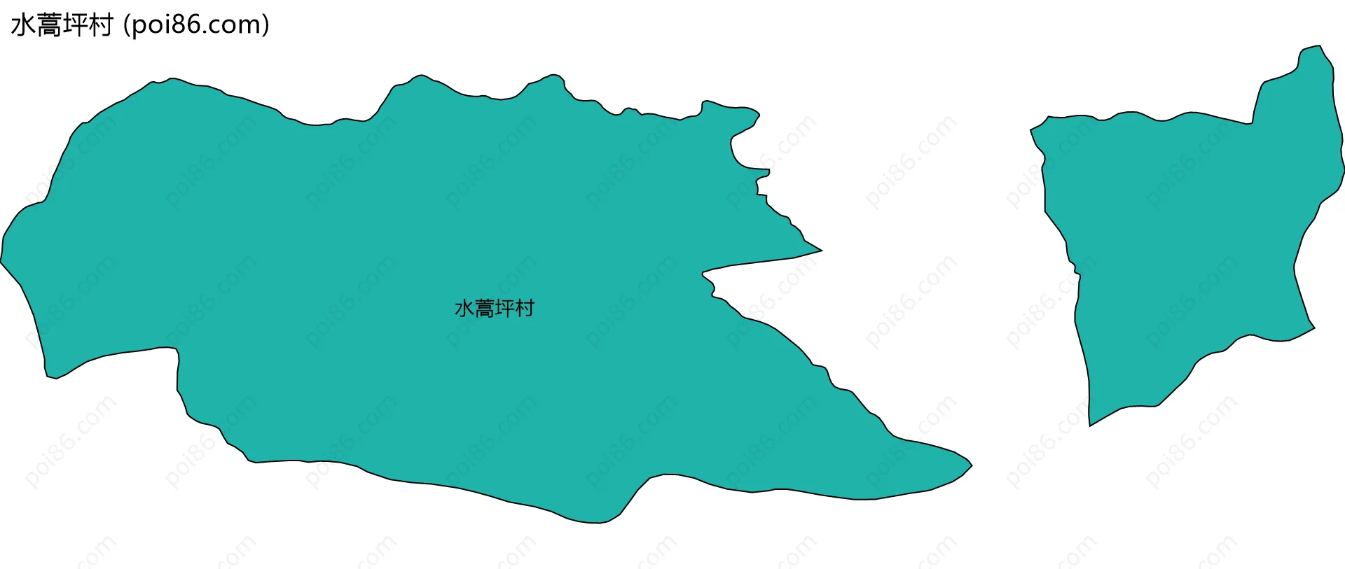 水蒿坪村边界地图