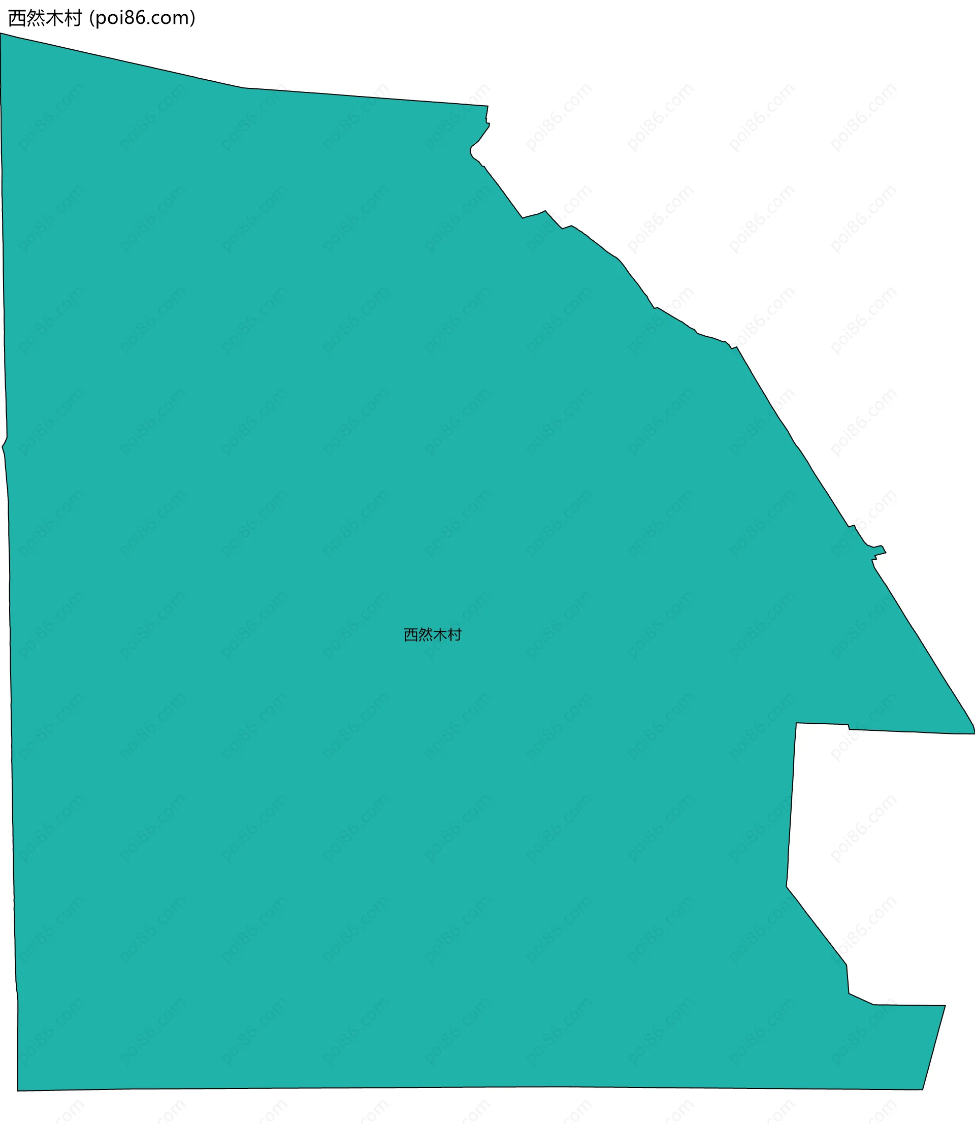 西然木村边界地图