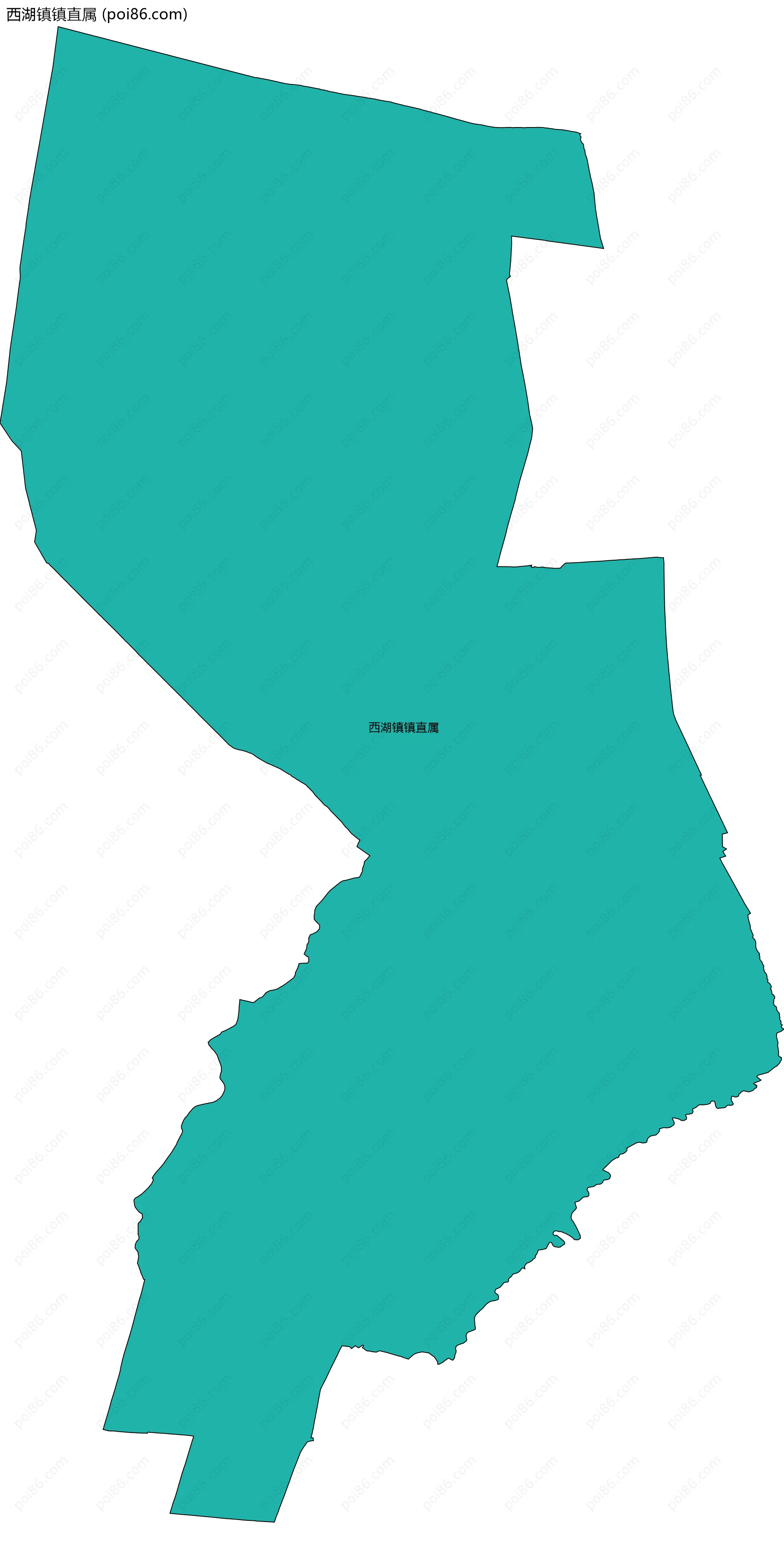 西湖镇镇直属边界地图