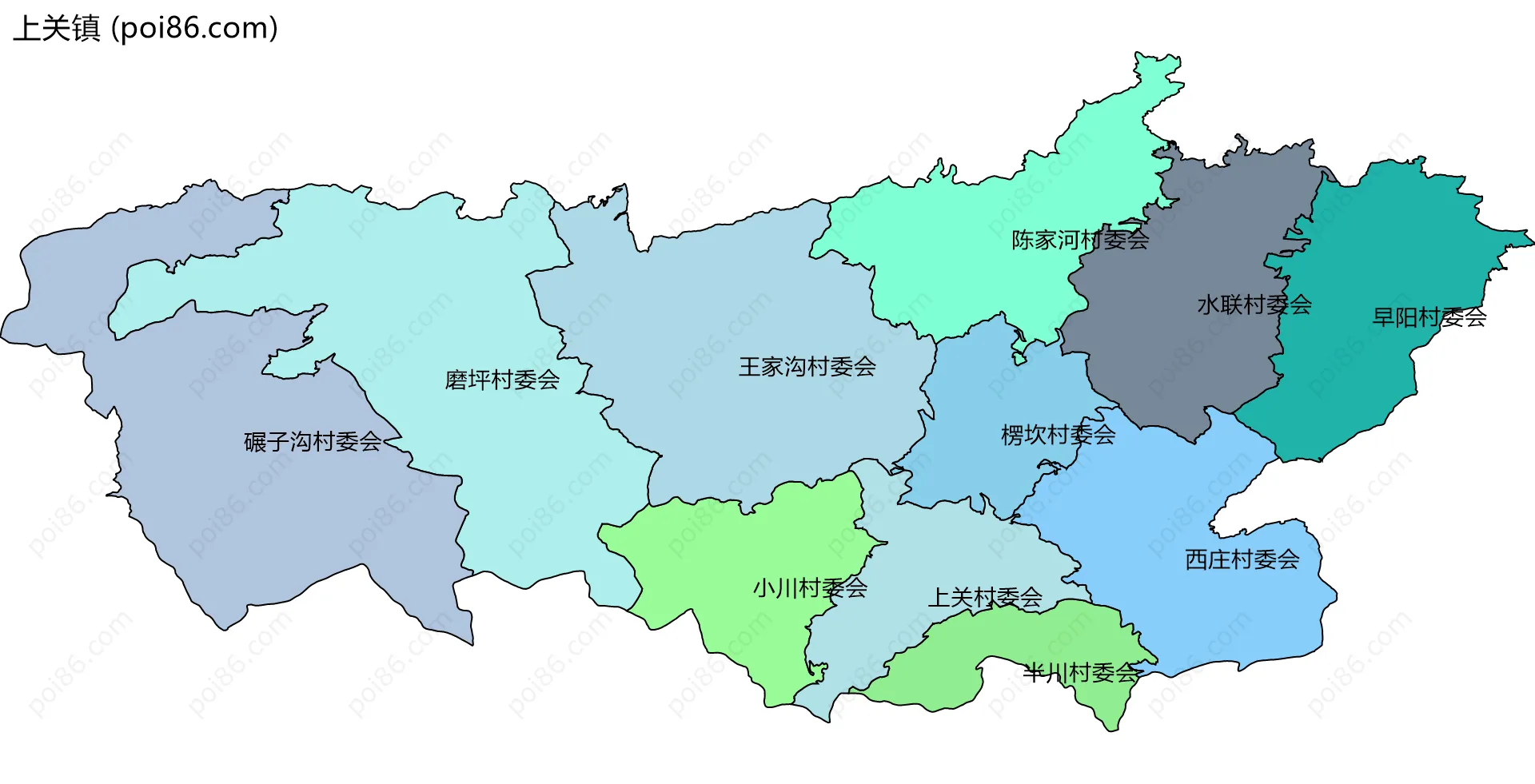 上关镇边界地图(五级行政区划)