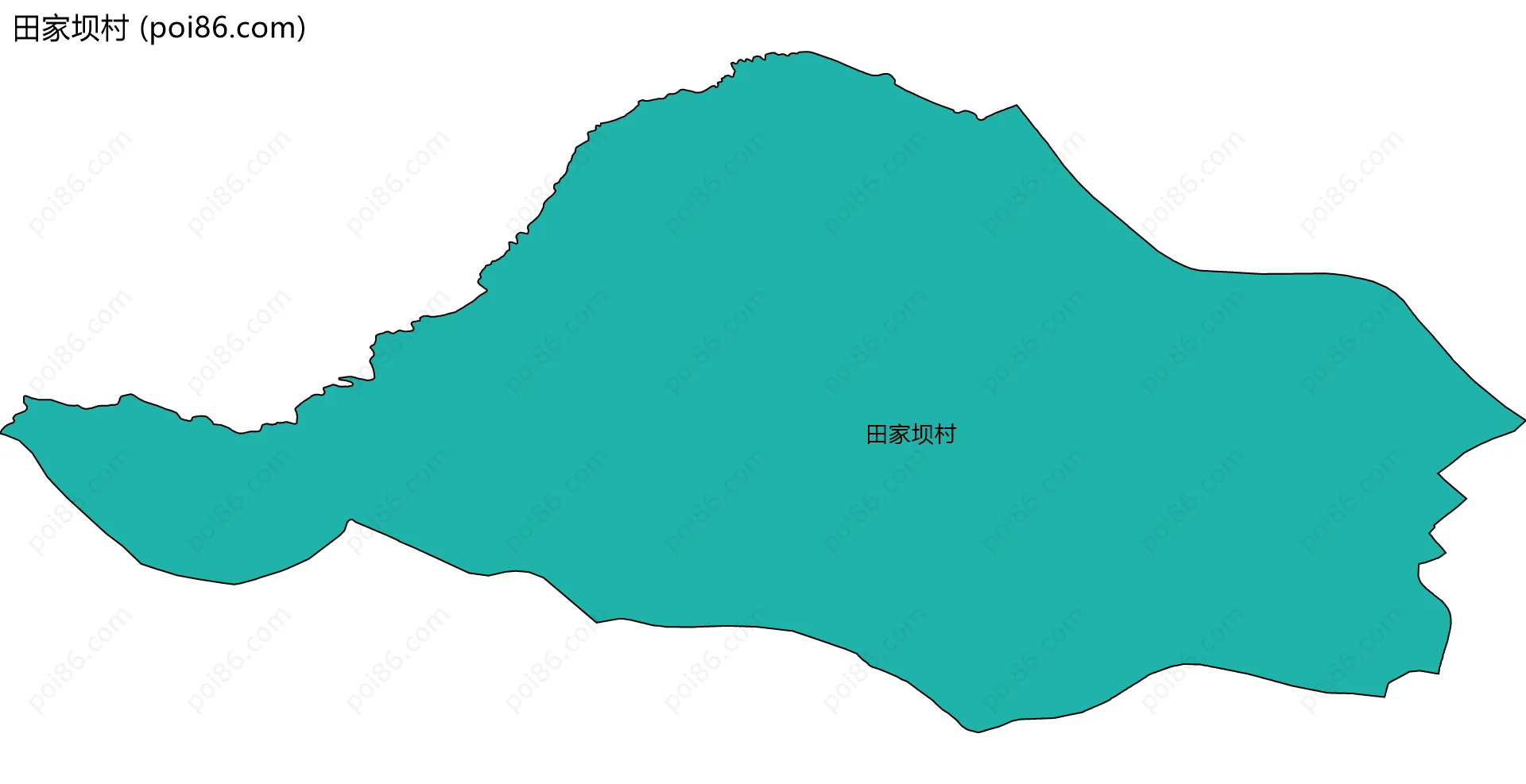 田家坝村边界地图