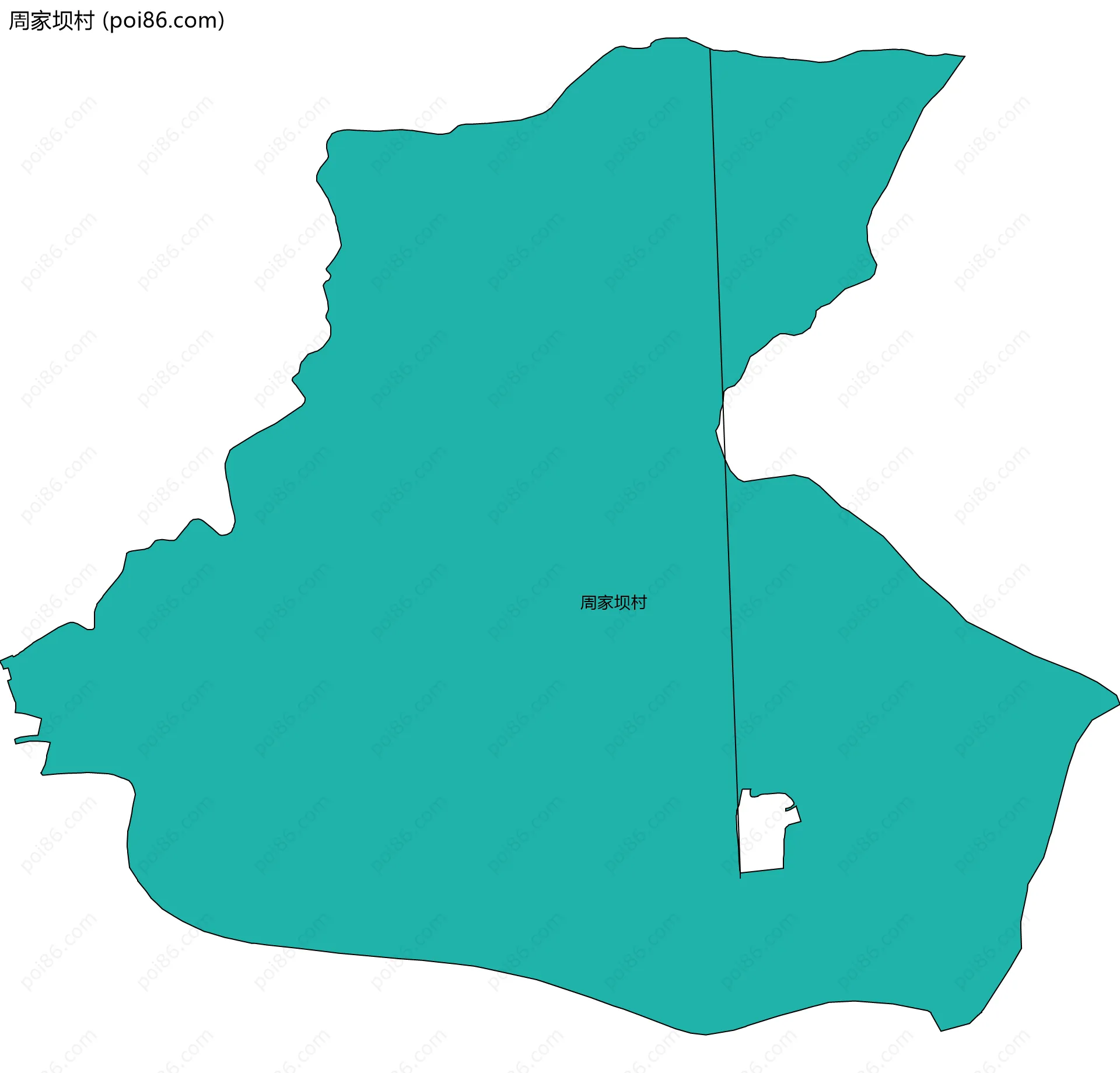 周家坝村边界地图