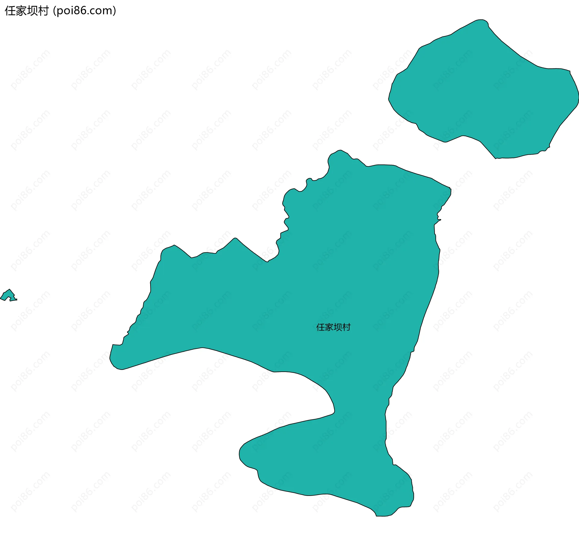 任家坝村边界地图