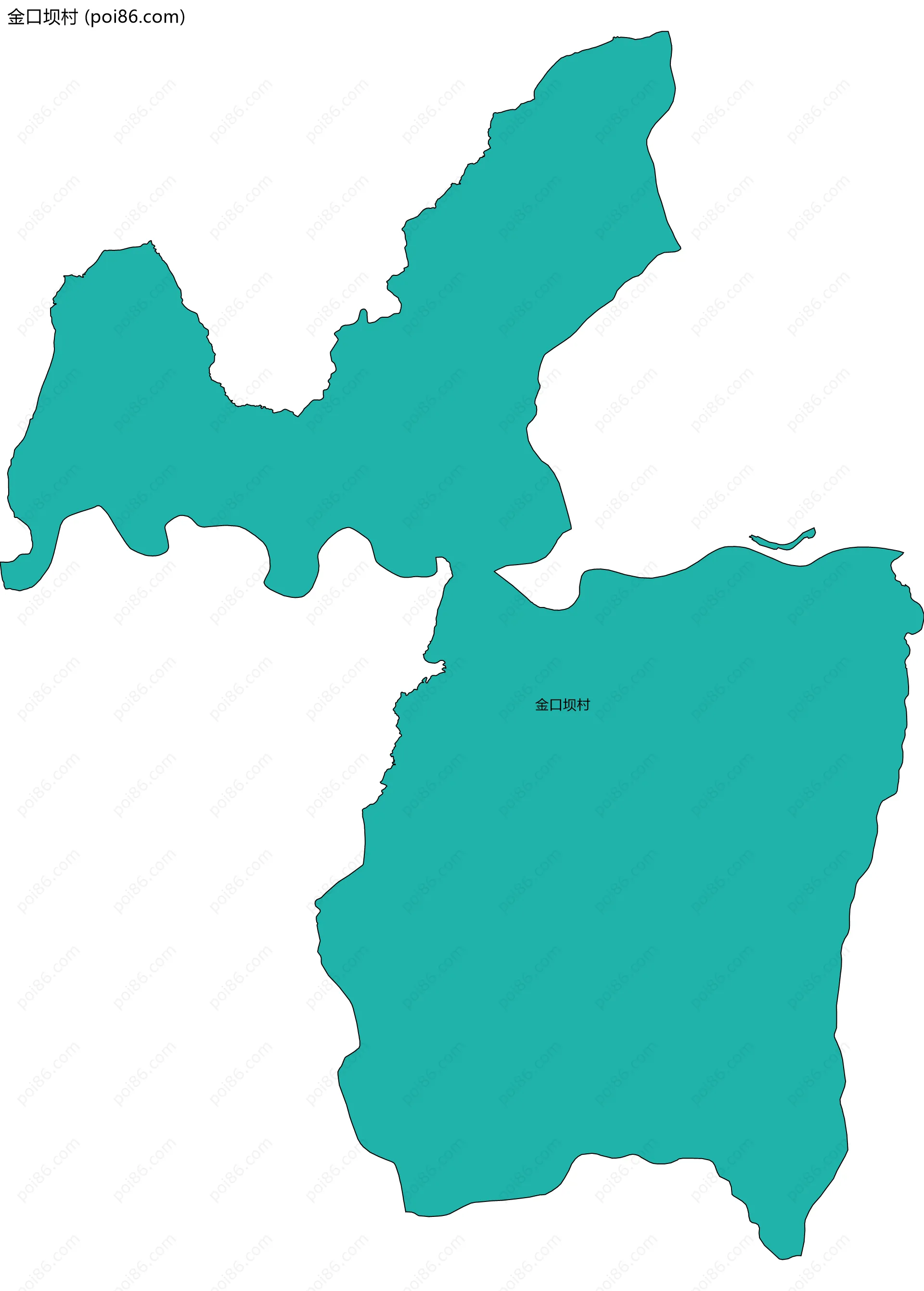 金口坝村边界地图