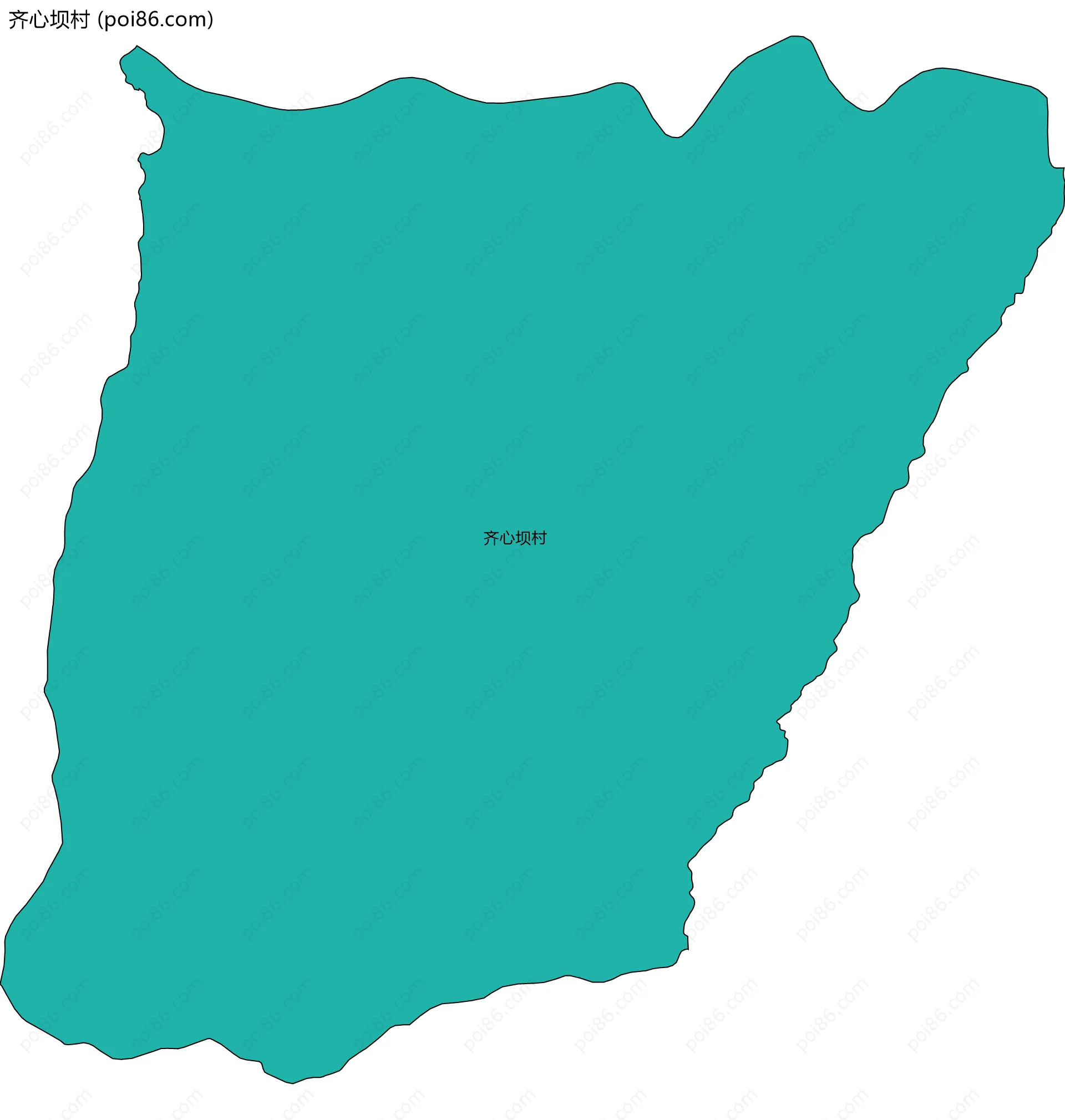 齐心坝村边界地图