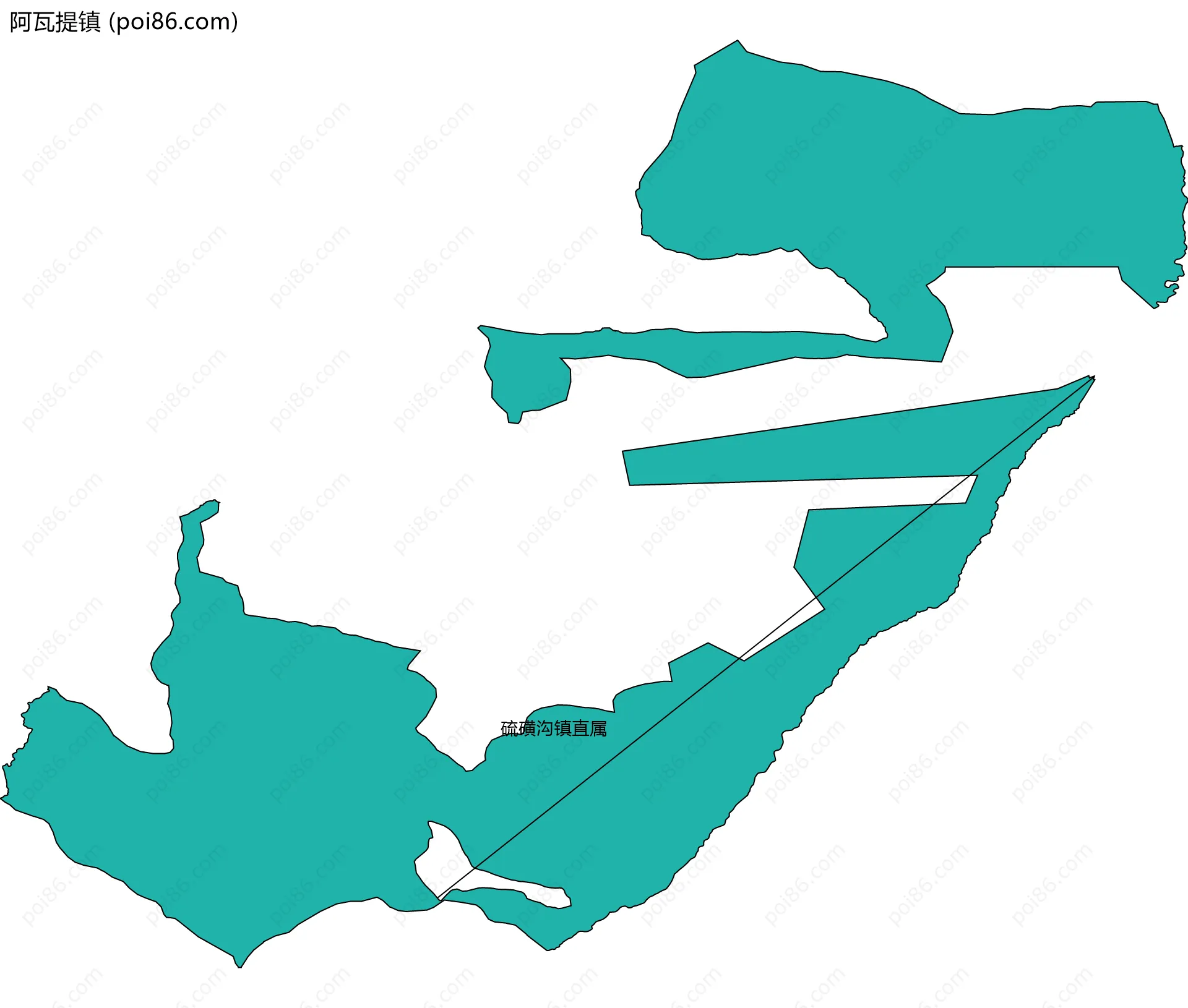 阿瓦提镇边界地图(五级行政区划)