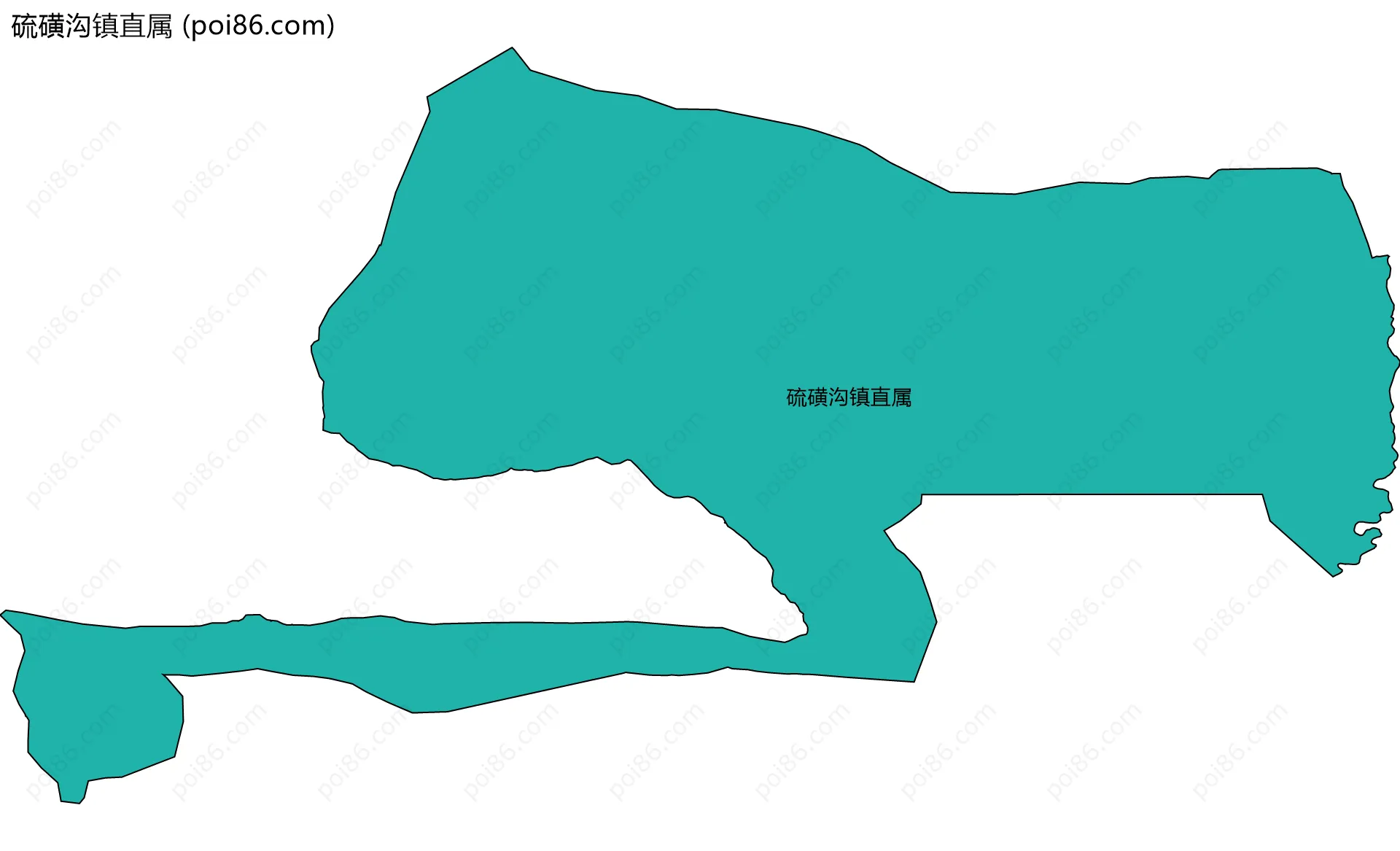 硫磺沟镇直属边界地图