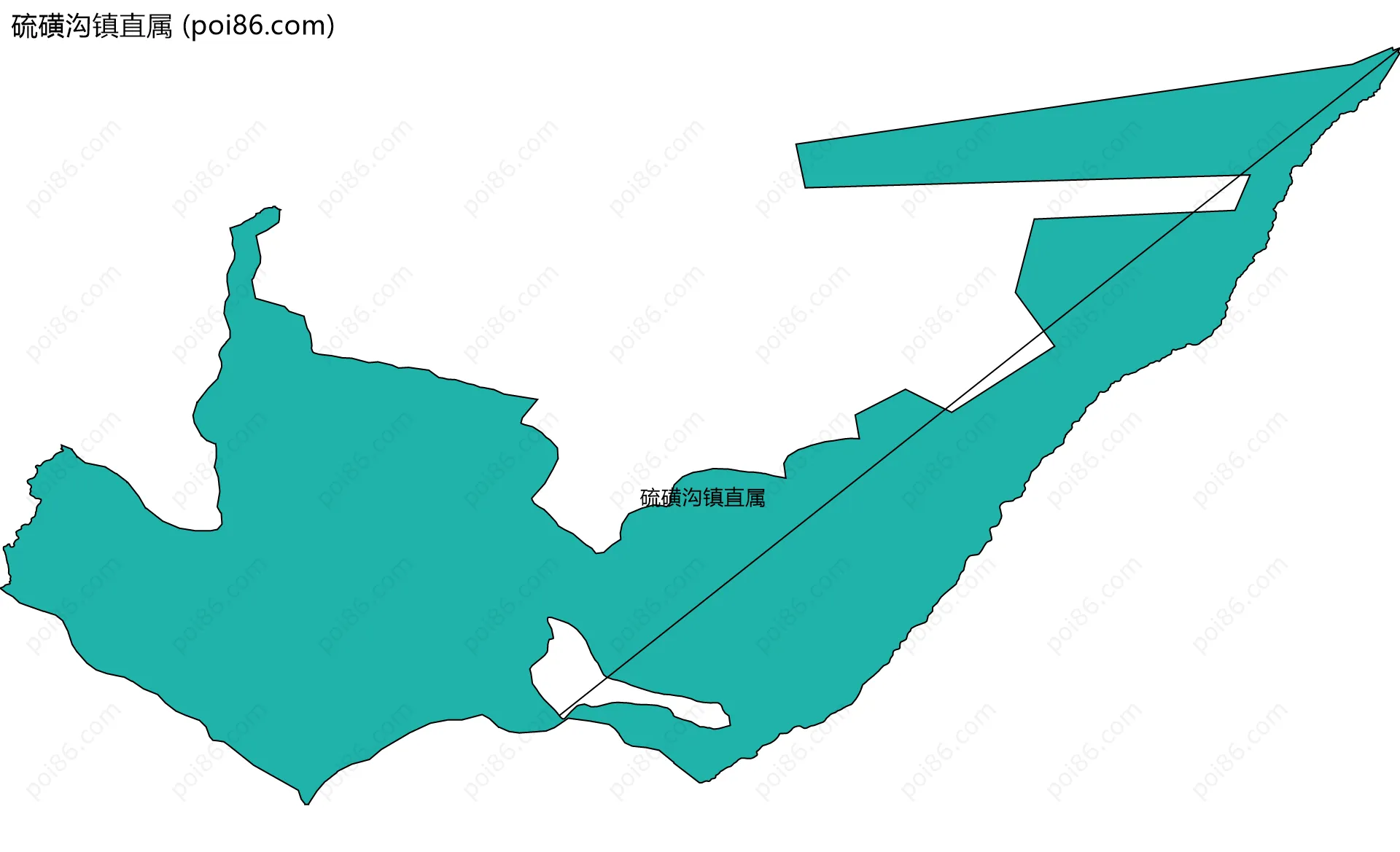 硫磺沟镇直属边界地图