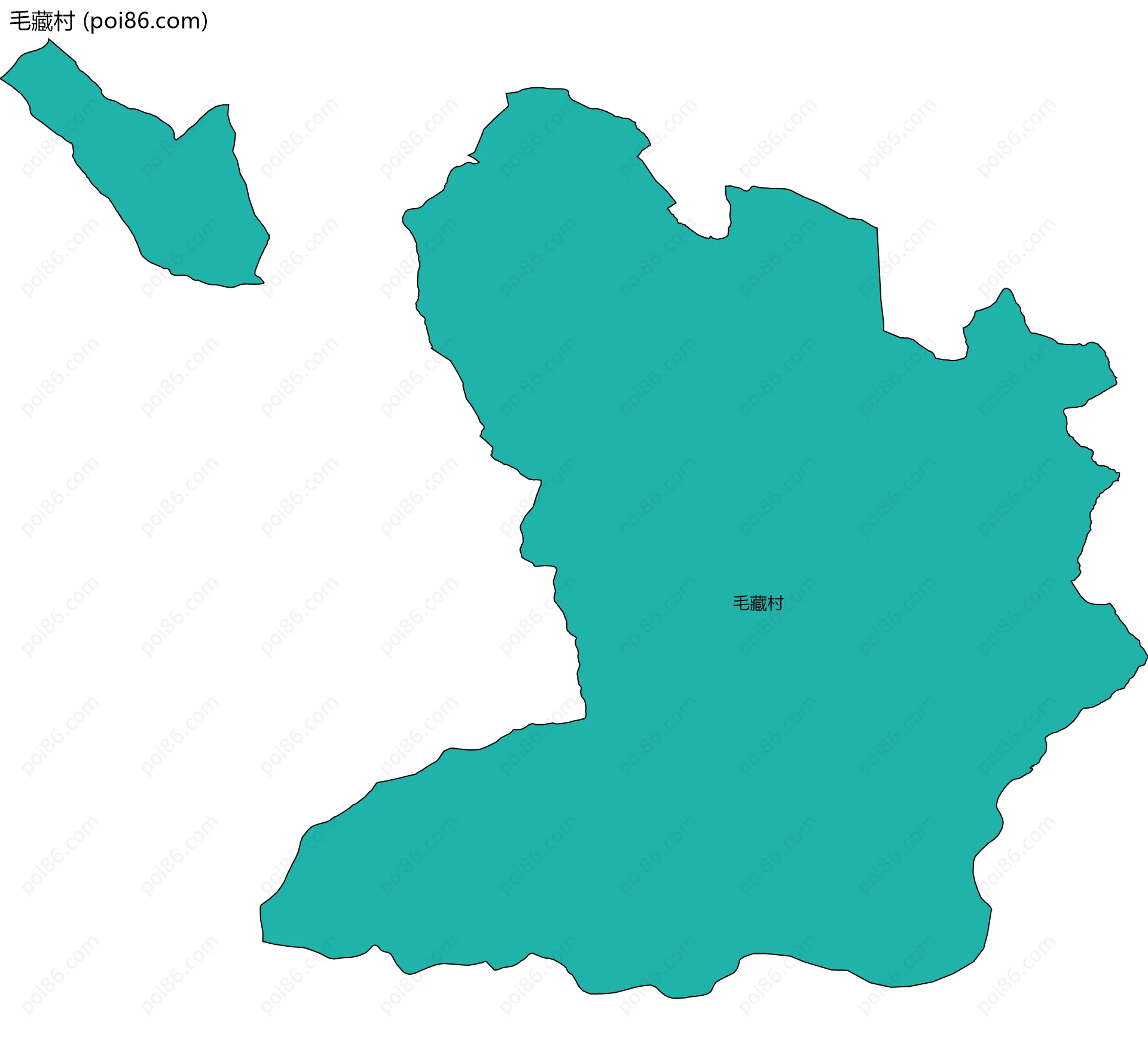 毛藏村边界地图