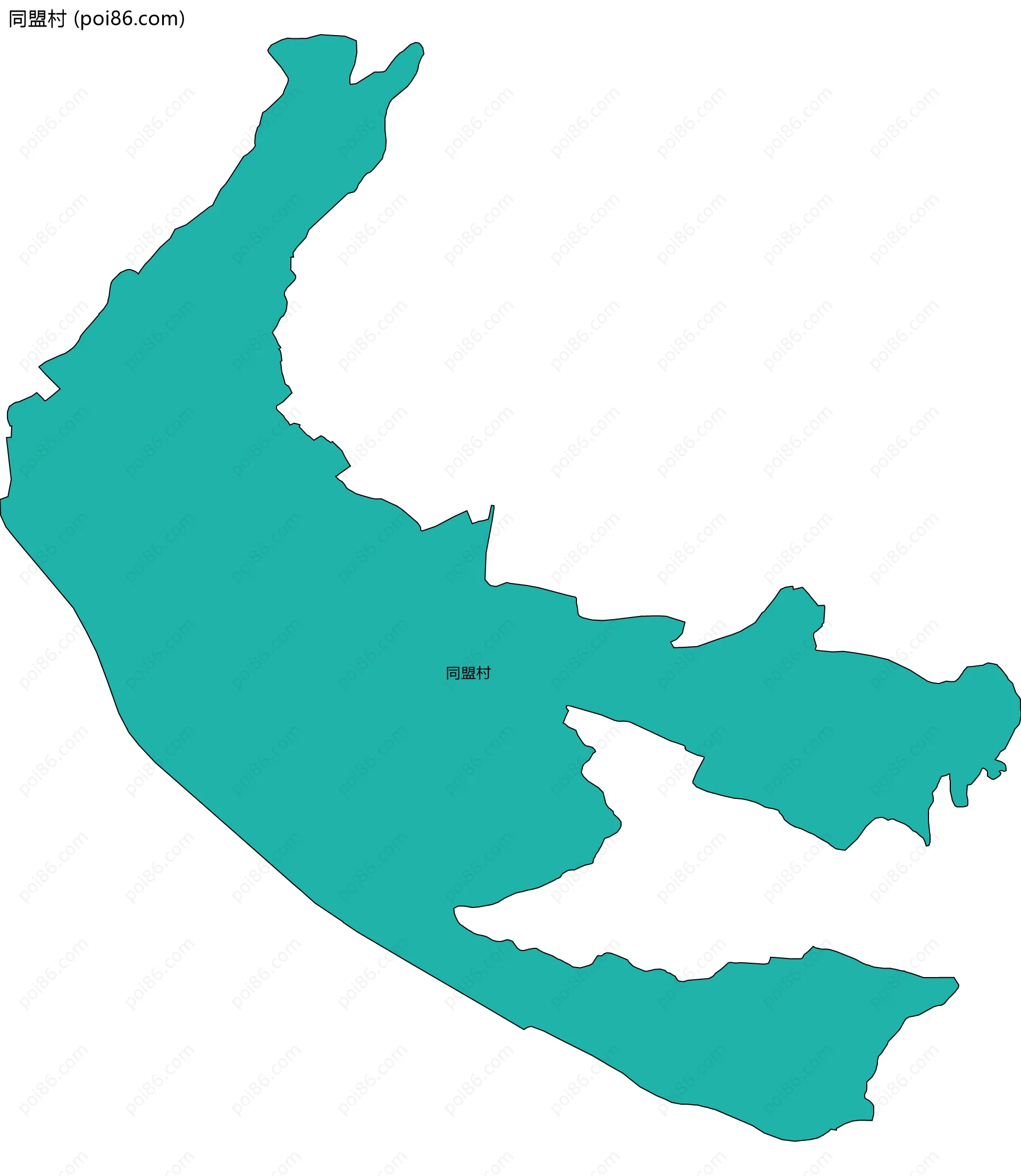 同盟村边界地图