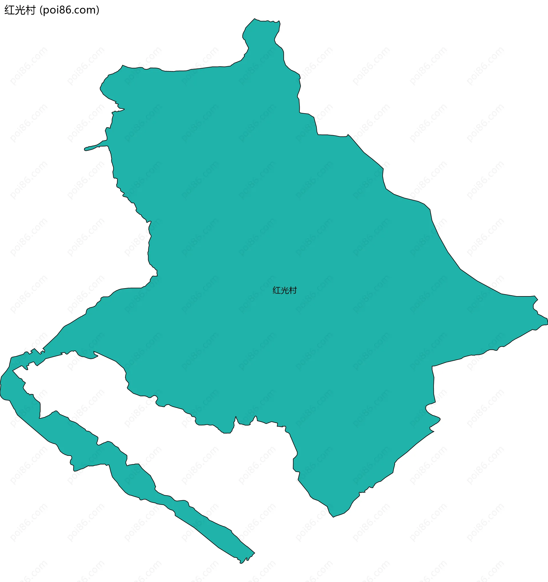 红光村边界地图
