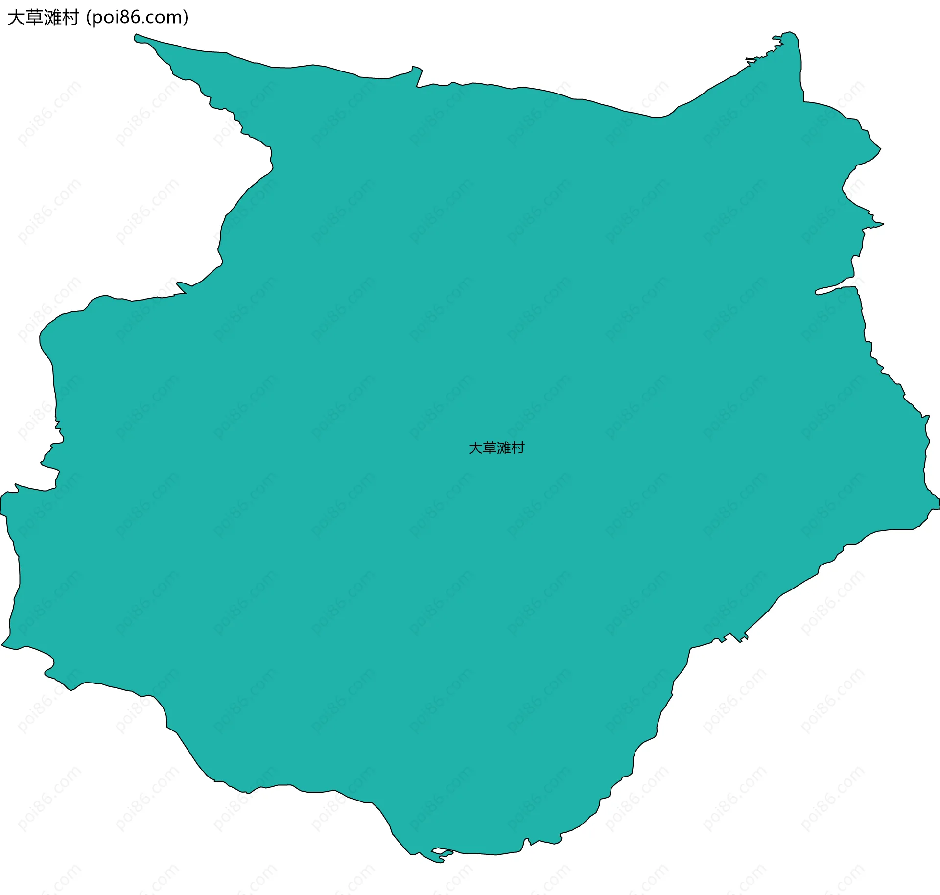 大草滩村边界地图