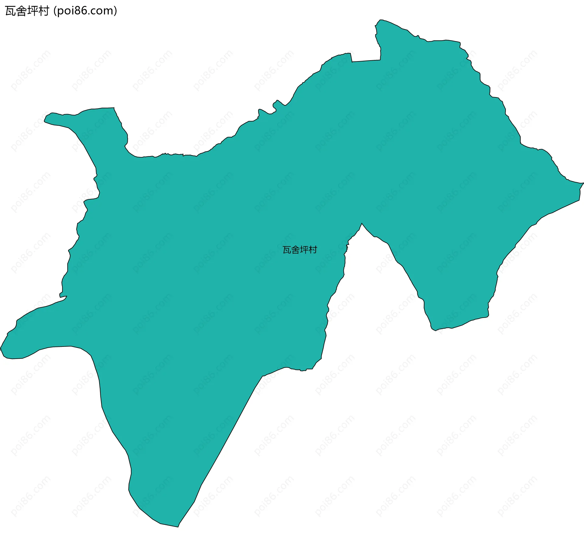 瓦舍坪村边界地图