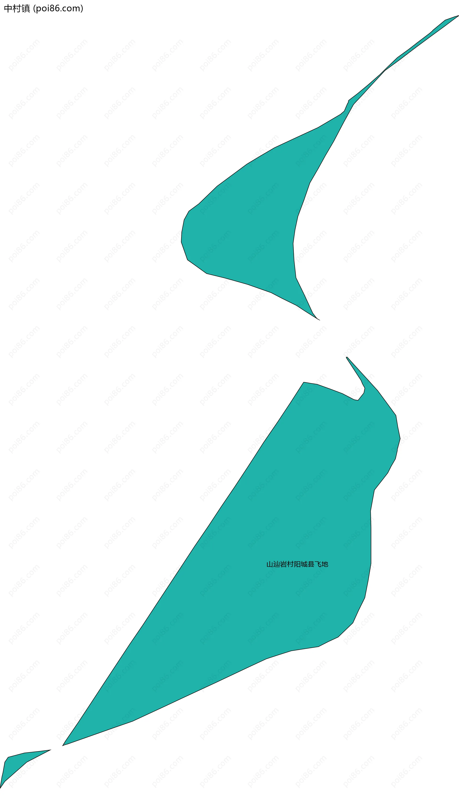 中村镇边界地图(五级行政区划)