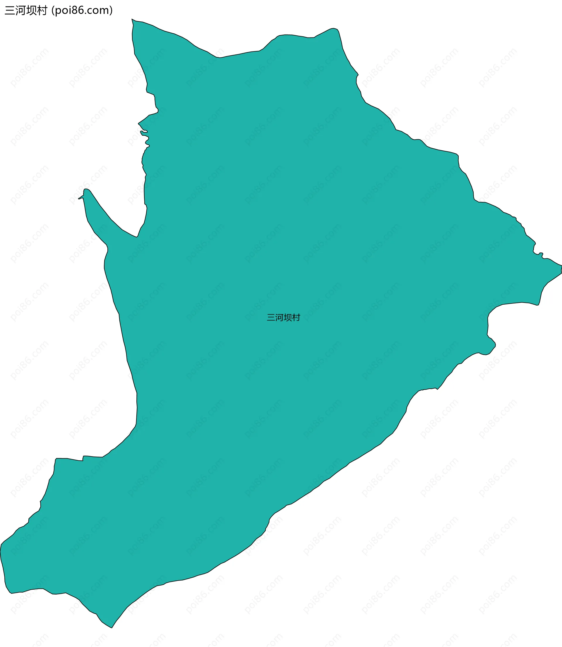 三河坝村边界地图