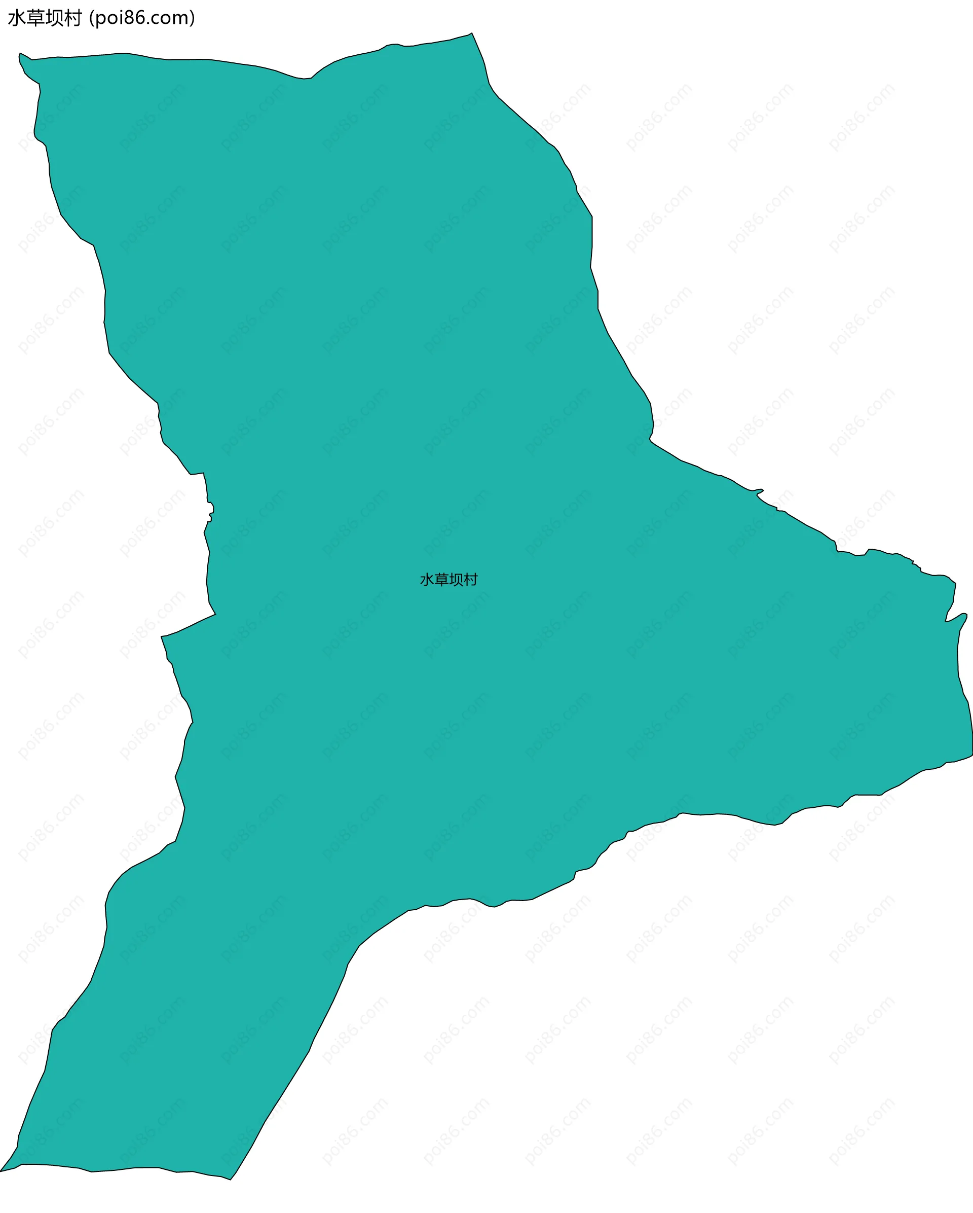 水草坝村边界地图