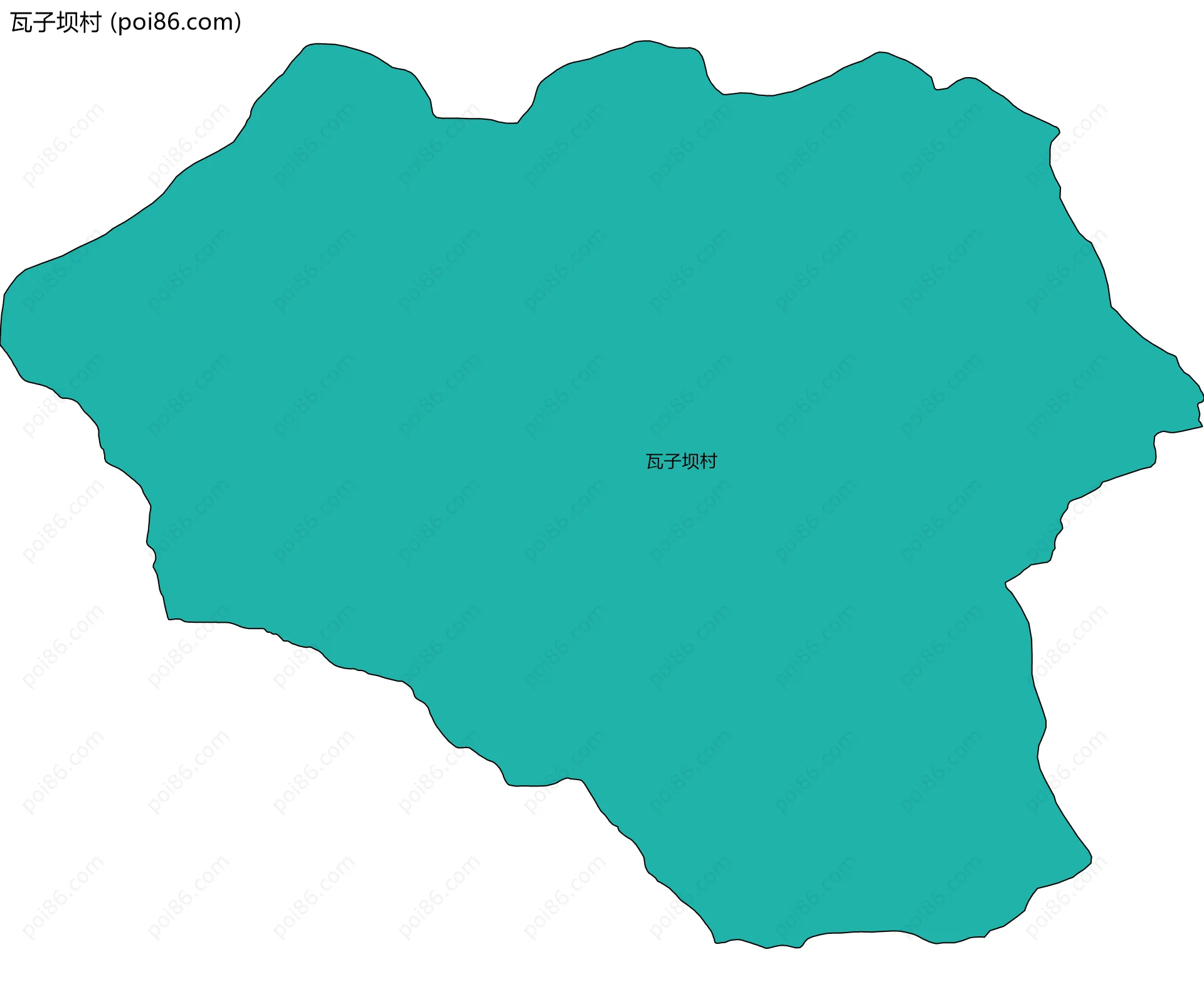 瓦子坝村边界地图