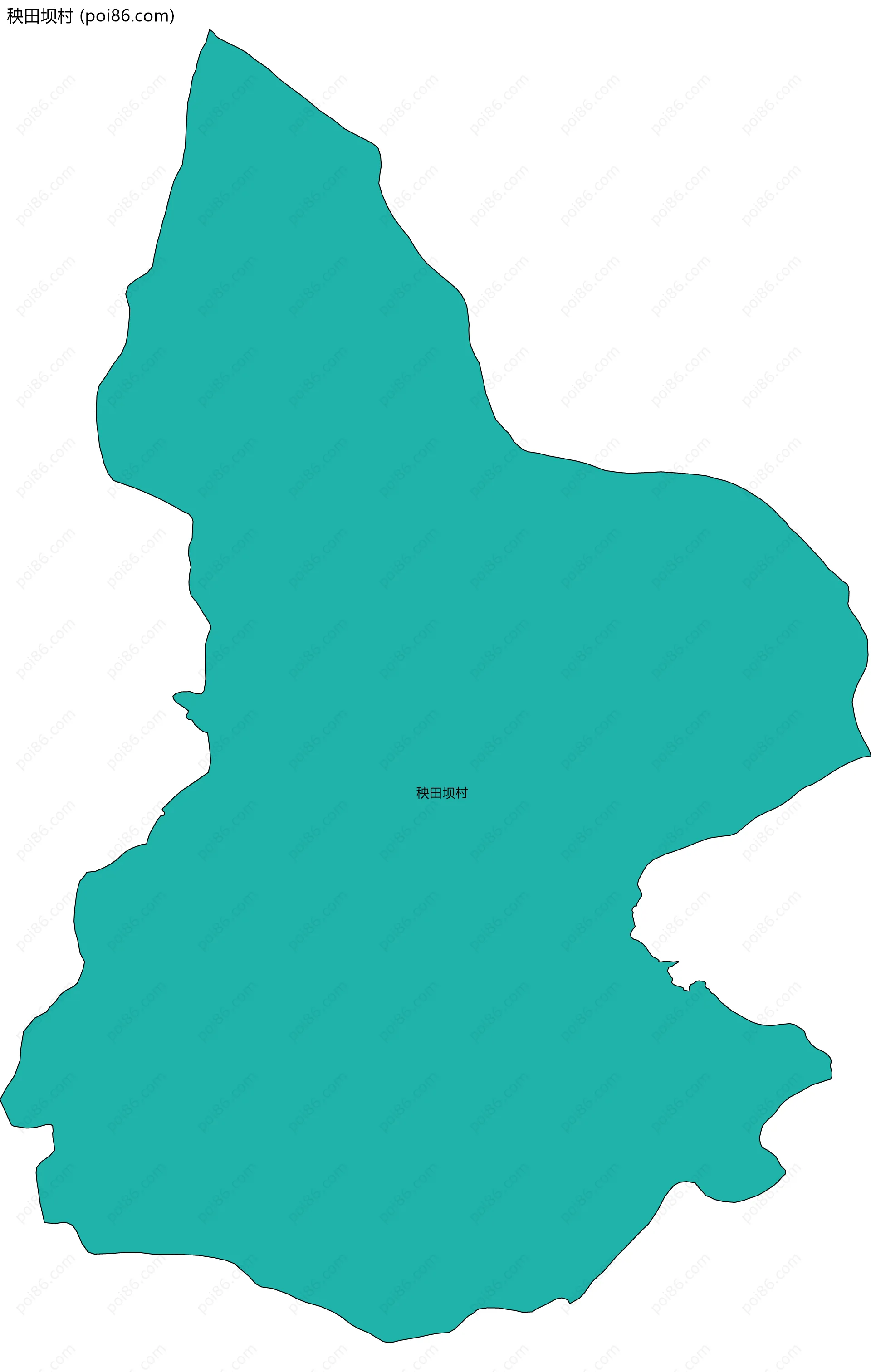 秧田坝村边界地图