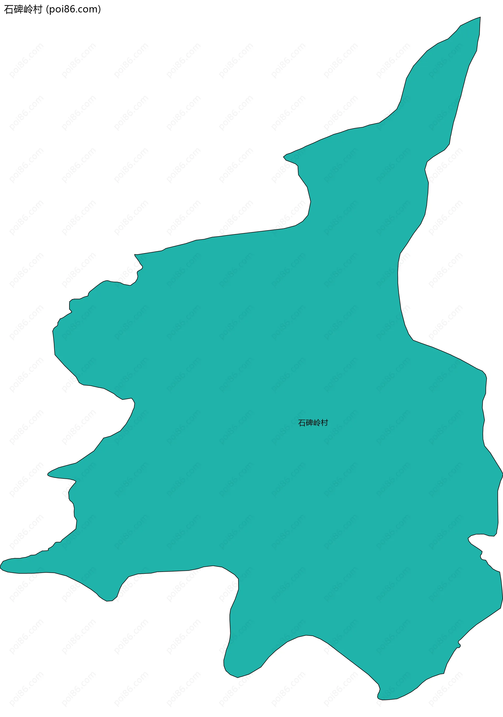 石碑岭村边界地图