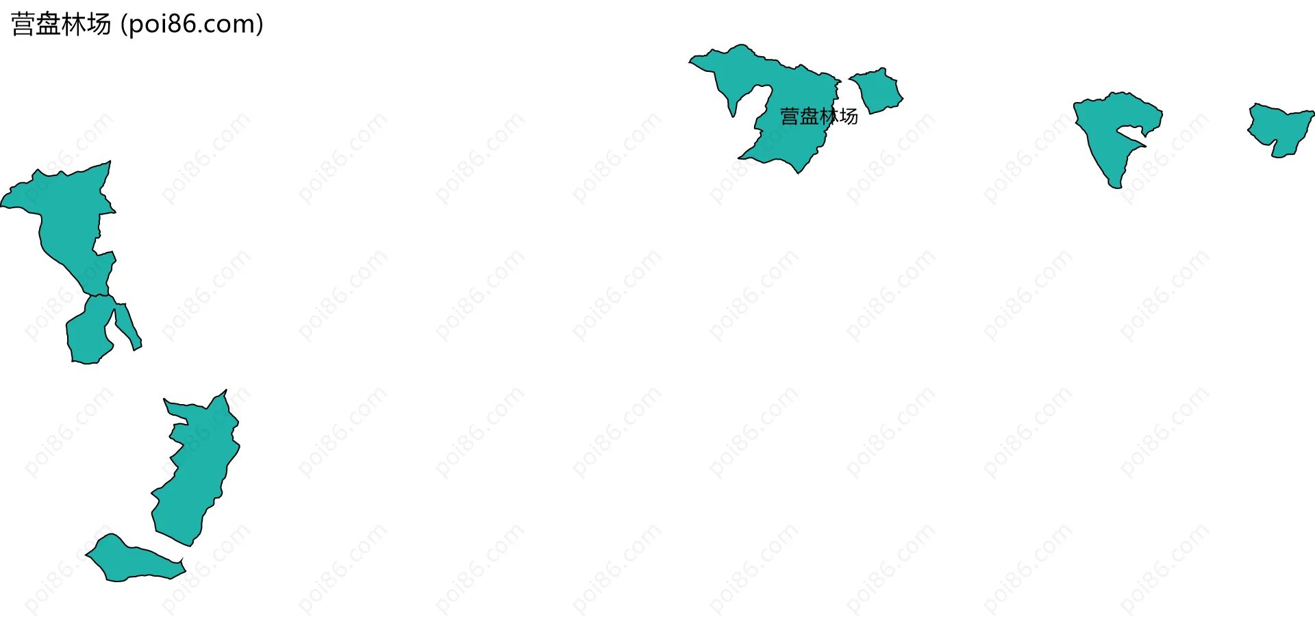 营盘林场边界地图(五级行政区划)