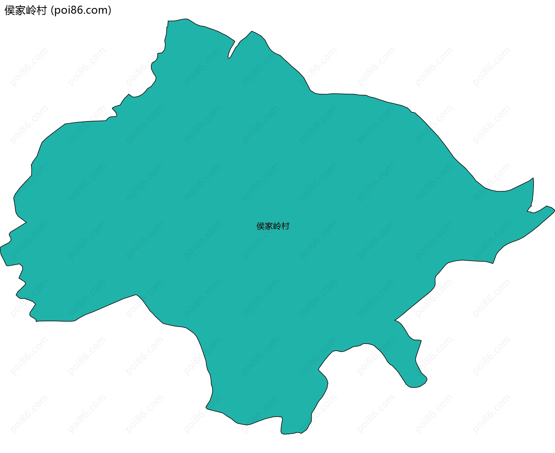 侯家岭村边界地图