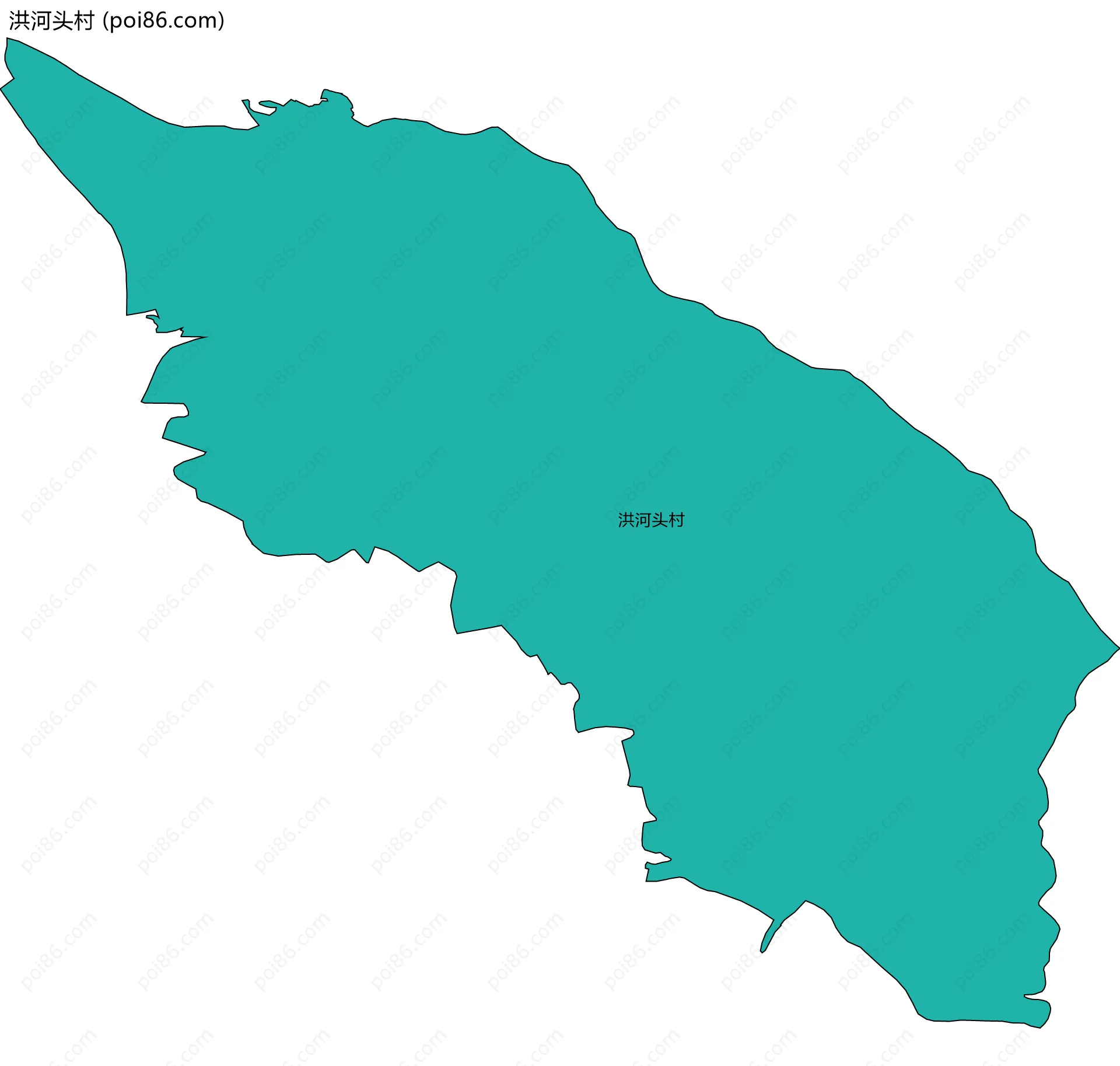 洪河头村边界地图