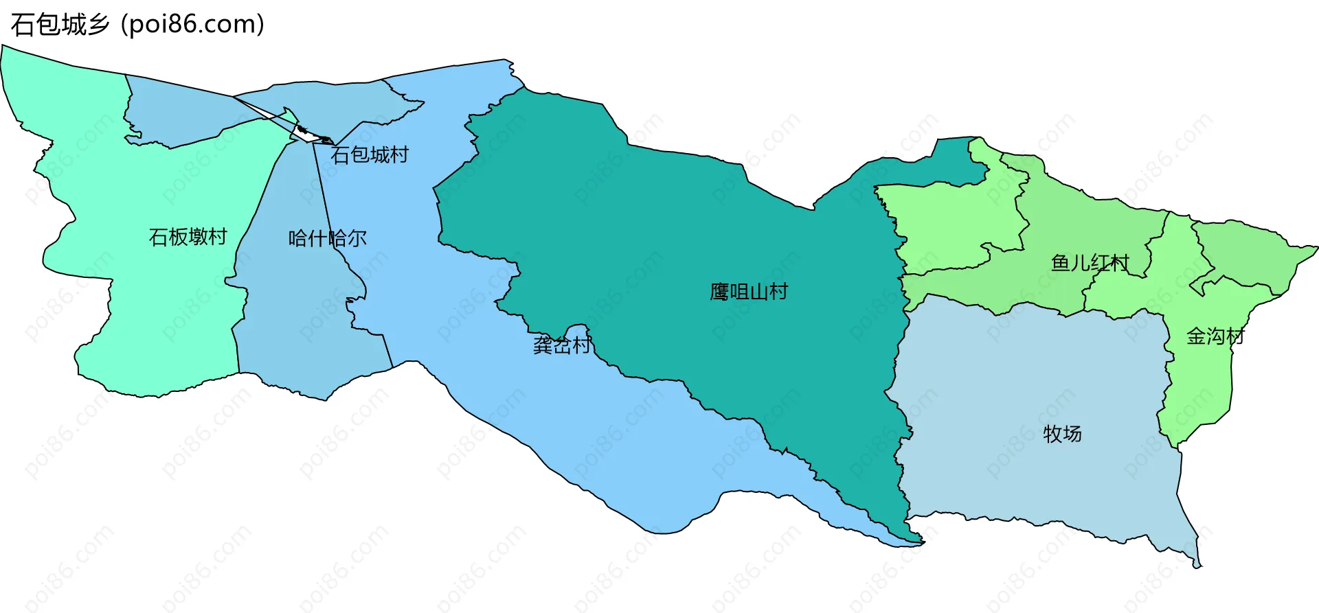 石包城乡边界地图(五级行政区划)